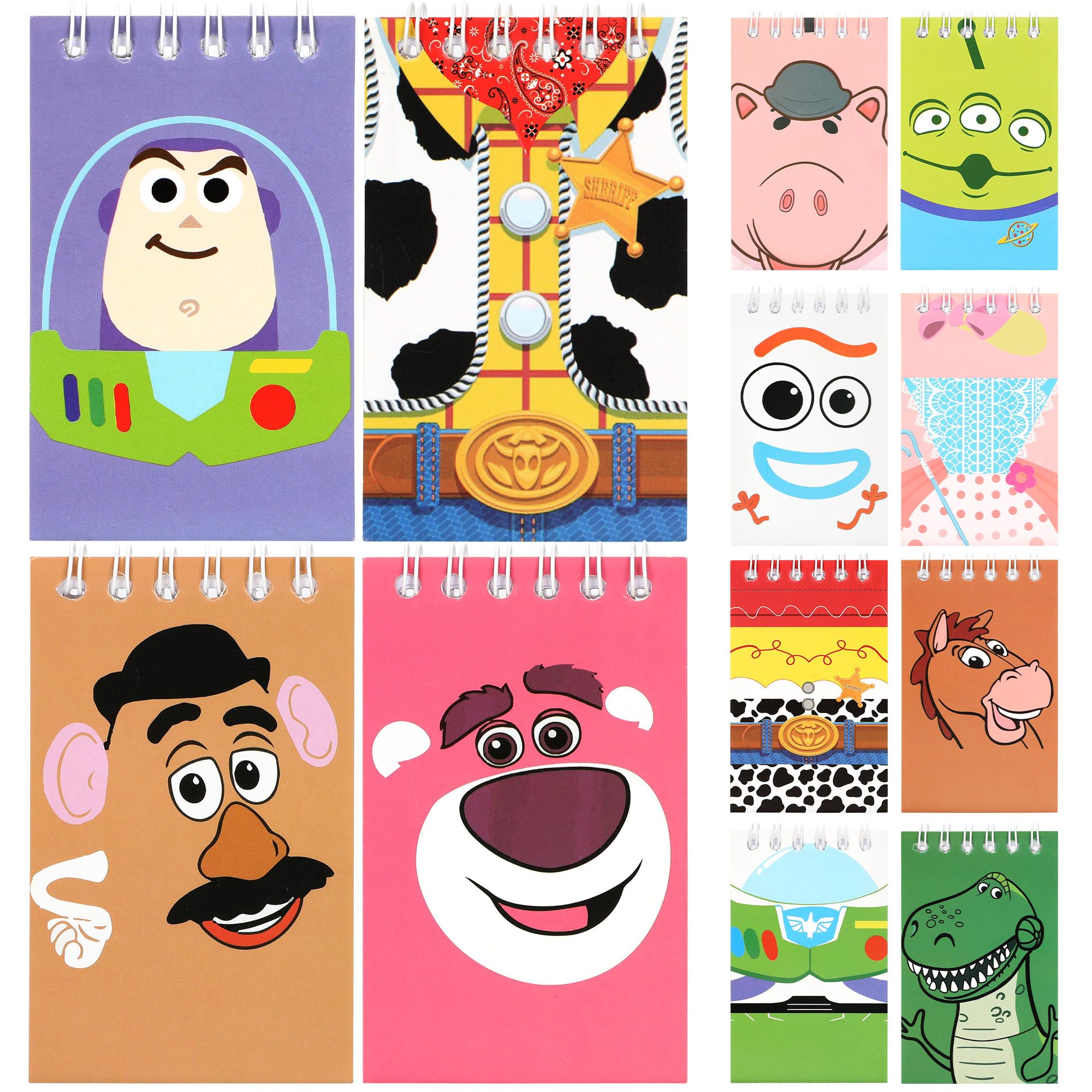 24Pcs Mini Toy-Themed Notepads for Kids - Cartoon Design Birthday Party Favors, Classroom Rewards & School Supplies | Perfect for Birthday Gifts, Party Decorations & Student Incentives