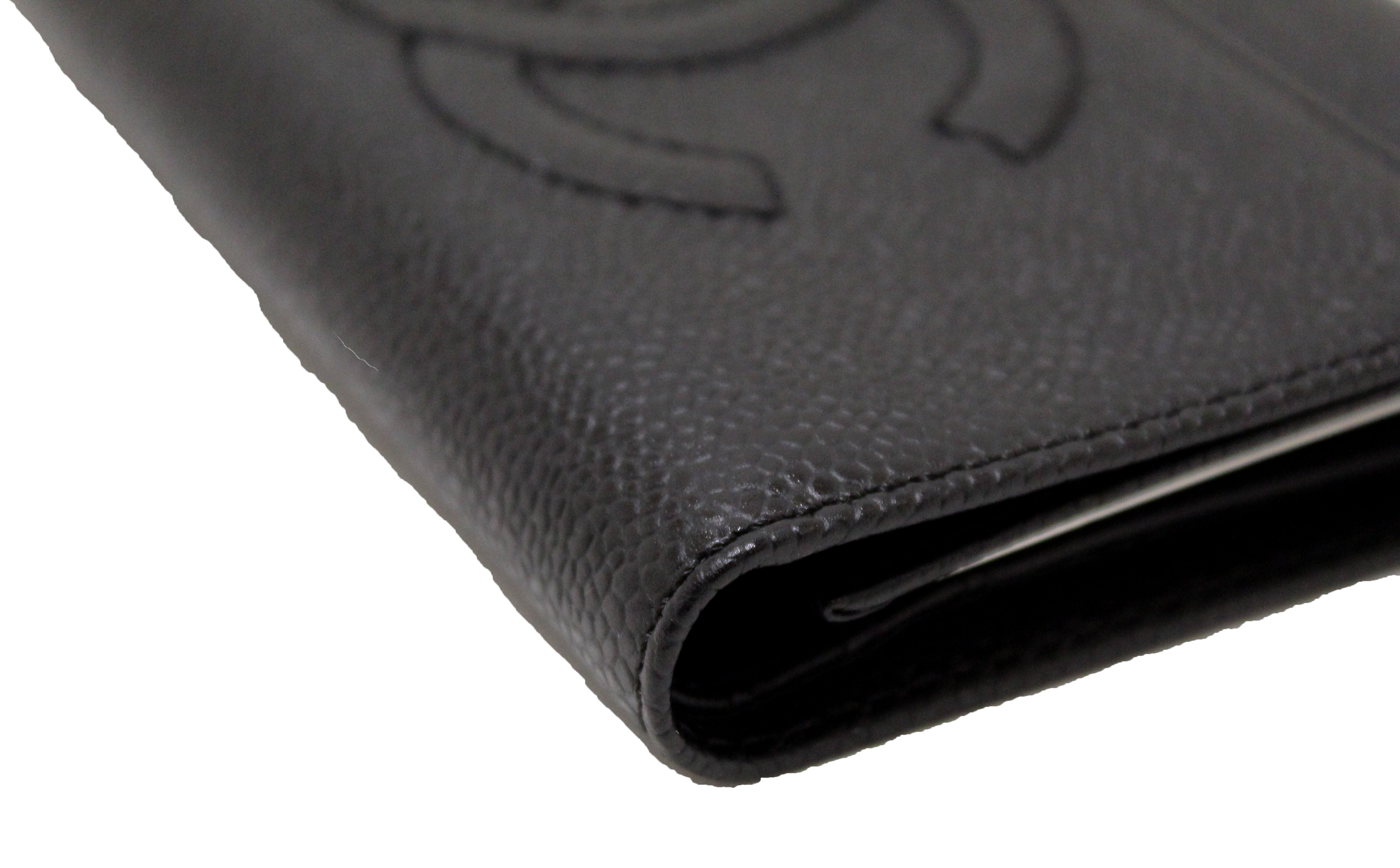 Authentic Chanel Black Caviar Leather Classic Medium CC Timeless Trifold Wallet for Women | Luxury Designer Handbag Accessory | Perfect for Everyday Use, Gifts & Special Occasions