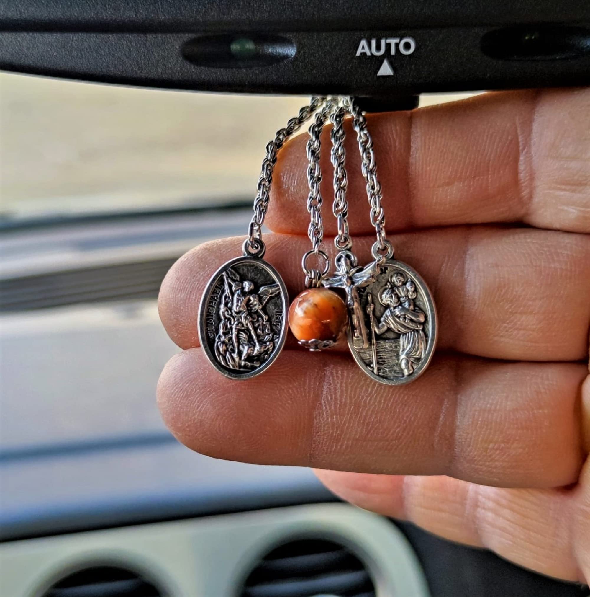Catholic Saint Medals - Car Hanging Charms for Travel Protection