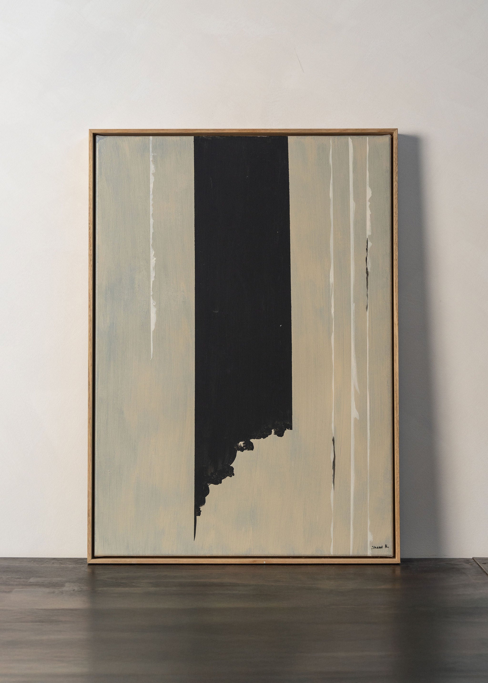 Abstract 2 | Black on Clay | Original Wall Art Painting - Perfect for Modern Home Decor, Office & Living Room Aesthetic