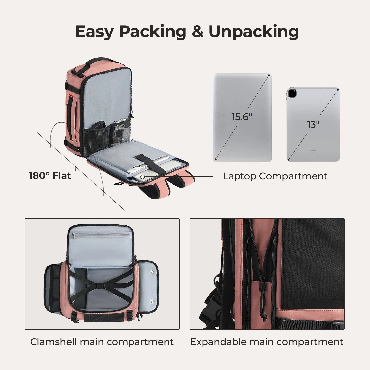 Blast Travel Backpack - Lightweight Waterproof Carry-On Backpack for Men & Women - Perfect for Airplane, Hiking, Camping & Daily Commute