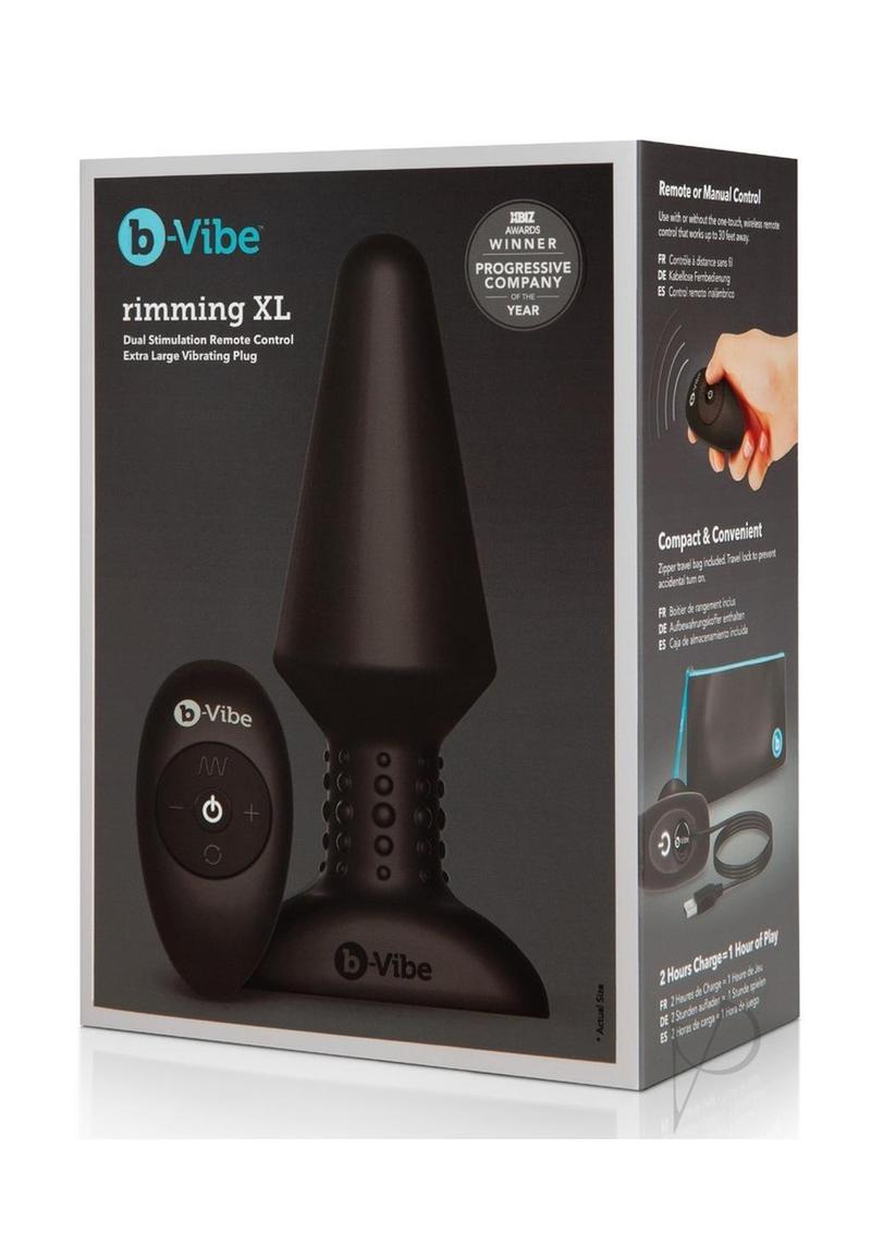 Premium B Vibe Rimming XL Rechargeable Silicone Anal Plug with Wireless Remote Control - Large Black Adult Toy for Couples Play & Solo Pleasure - Perfect for Spicing Up Your Intimate Moments & Exploring New Sensations