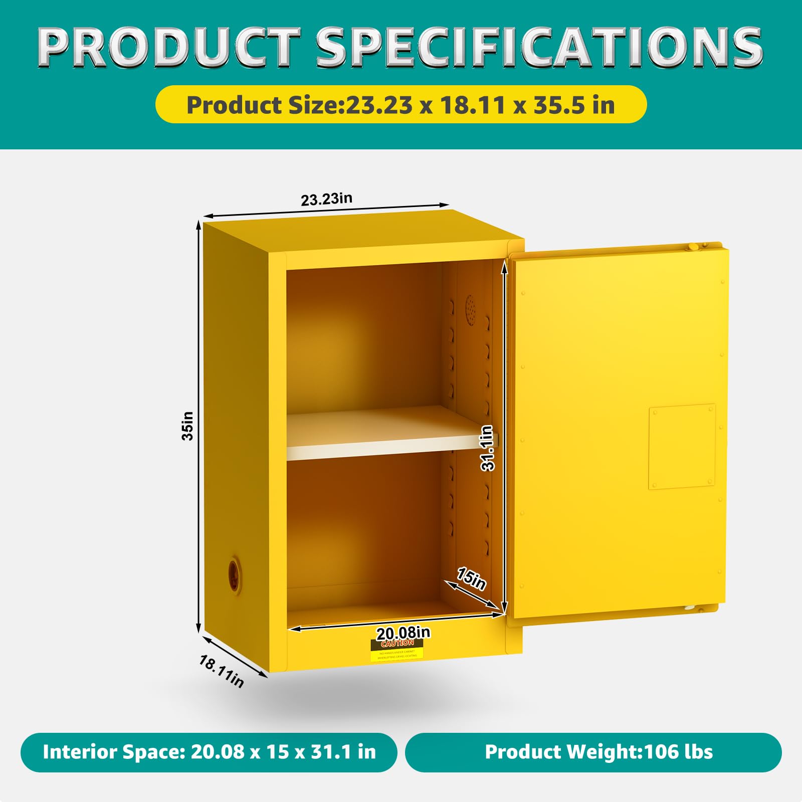 Vohala Flammable Storage Cabinet - 35.5