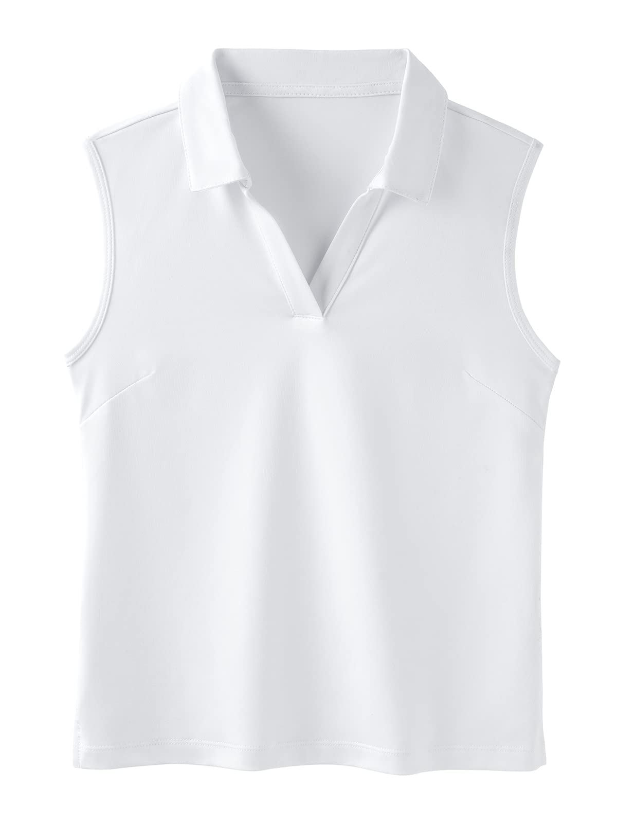 MERIABNY Girls Golf Polo Shirts - Sleeveless V-Neck Athletic Top for Ages 5-12 | Perfect for Golf, Tennis & Summer Outdoor Activities