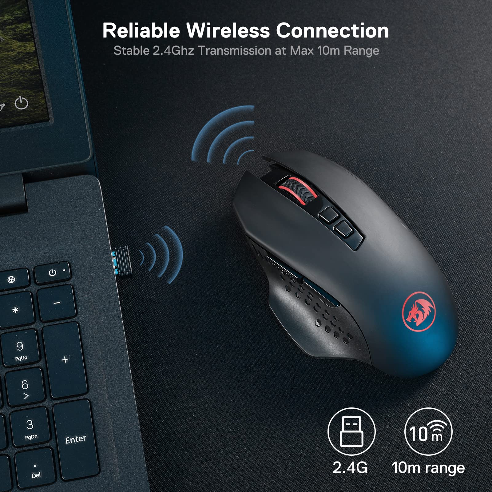 Redragon K580 VATA RGB Backlit Mechanical Gaming Keyboard & M656 Gainer Wireless Gaming Mouse Combo - Perfect for PC, Mac, PS4, Xbox Gaming & Office Work