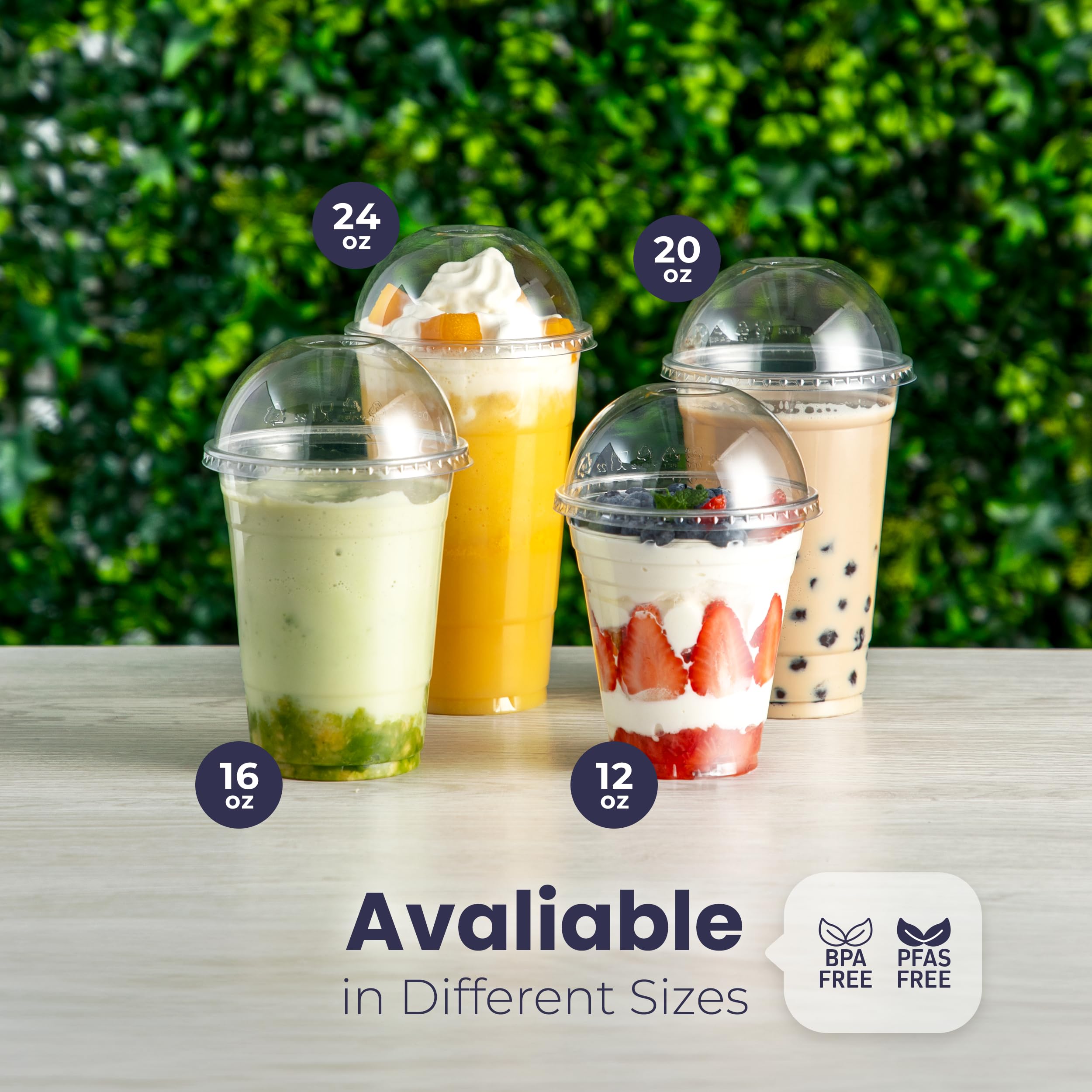 500 Pack 24oz Clear Plastic Cups with Dome Lids - Disposable Iced Coffee Cups for Tea, Juice, Smoothie, Boba & Milkshake | Crack-Resistant & Sturdy Cold Drink Containers | Perfect for Meal Prep, Parties, Cafes & Takeout