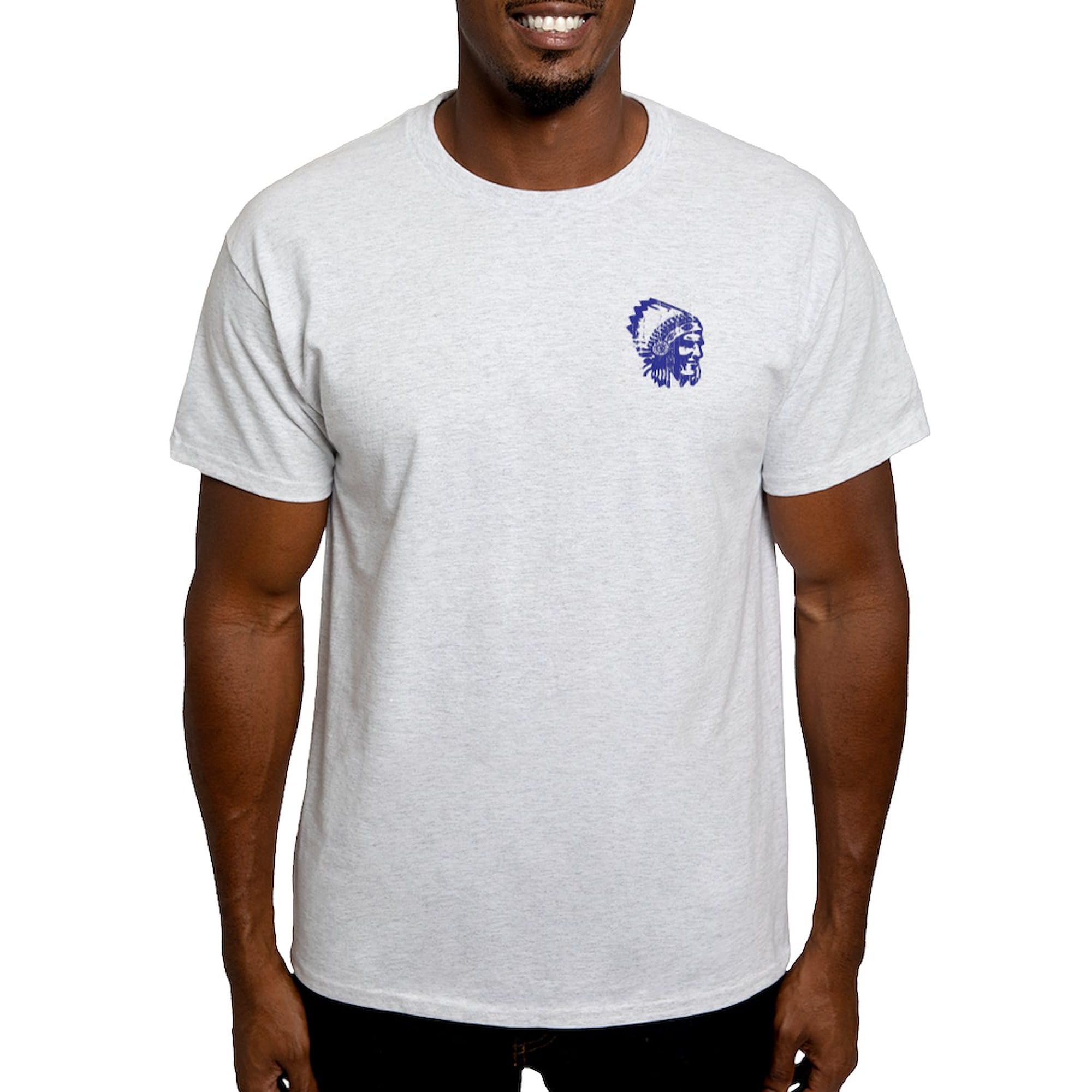 Vintage Blue Indian Head Dress Graphic T-Shirt for Men - 100% Cotton Lightweight Classic Tee | Casual Wear, Festival Outfit, Retro Style