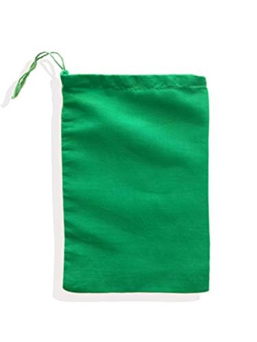12x18 Inches Eco-Friendly Green Cotton Muslin Bags - Reusable, Biodegradable Produce Bags with Drawstring (Pack of 50) - Perfect for Grocery Shopping, Farmers Market & Bulk Food Storage