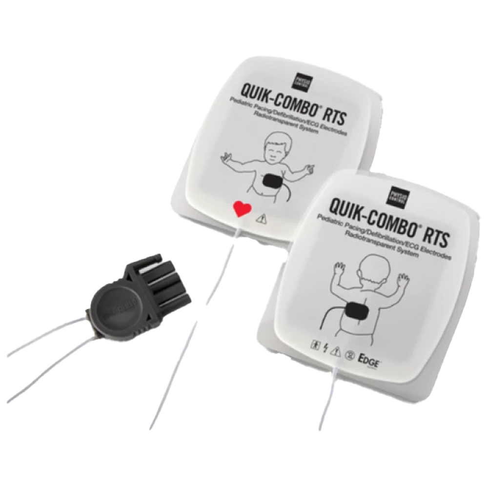 LifePak RTS Pediatric Electrodes with QUIK COMBO Connector - Compatible with LP12, LP15 & LP20 Defibrillators - Ideal for Emergency Medical Response & Pediatric Care