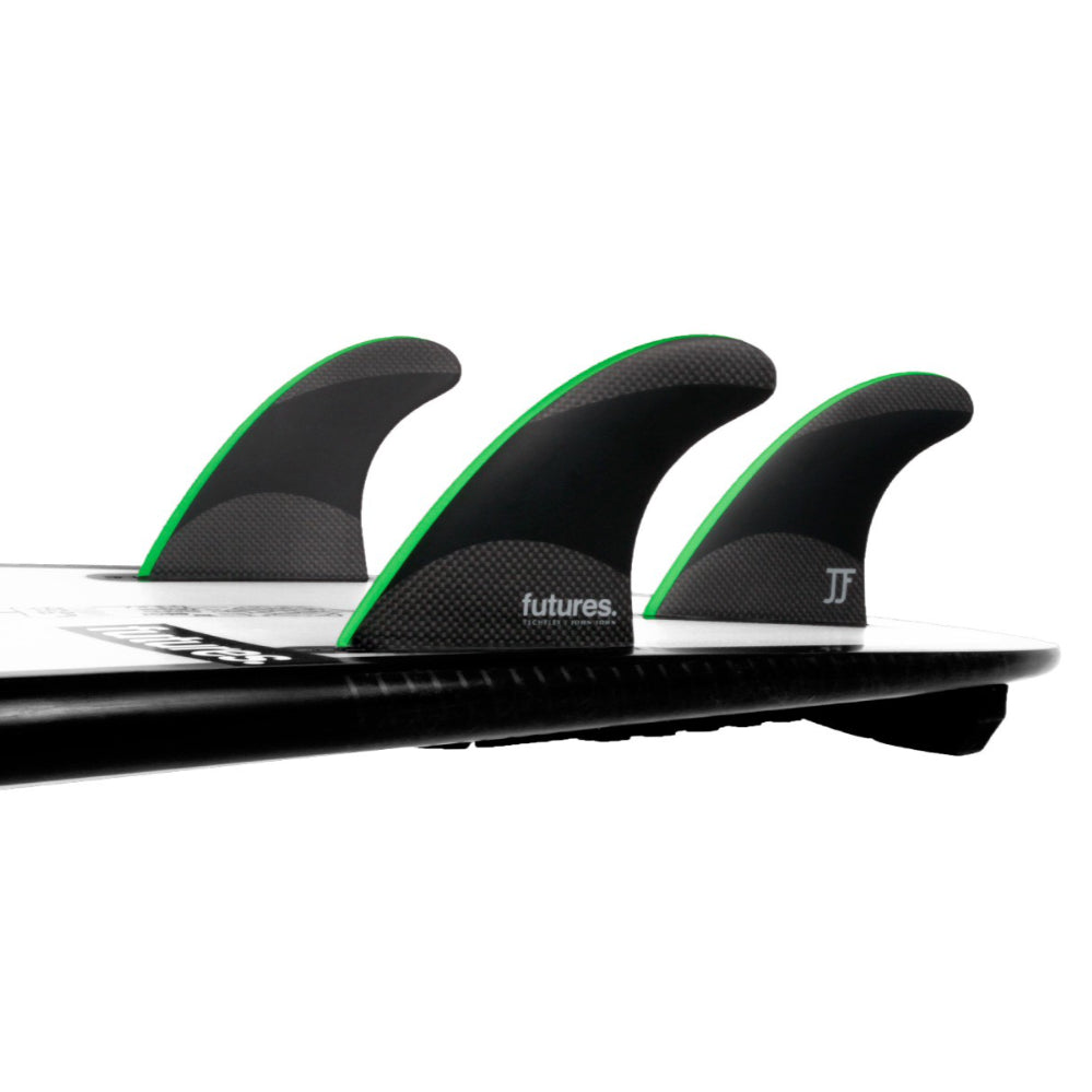 John John Florence Thruster Techflex Surfboard - Medium Size, Black/Neon Green - High Performance Shortboard for Waves & Competitions