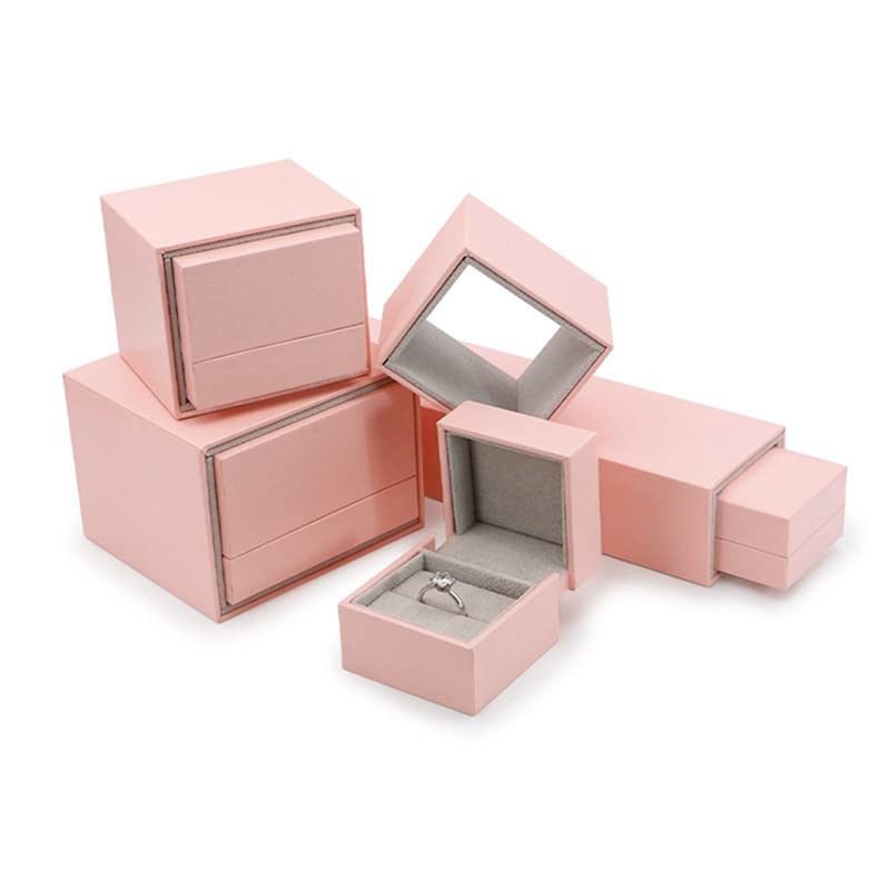 Elegant Leatherette Jewelry Box with Drawer - Classic Gift Packaging for Earrings, Necklaces, Bracelets & Engagement Rings - Perfect for Wedding Proposals, Anniversary Gifts & Jewelry Display