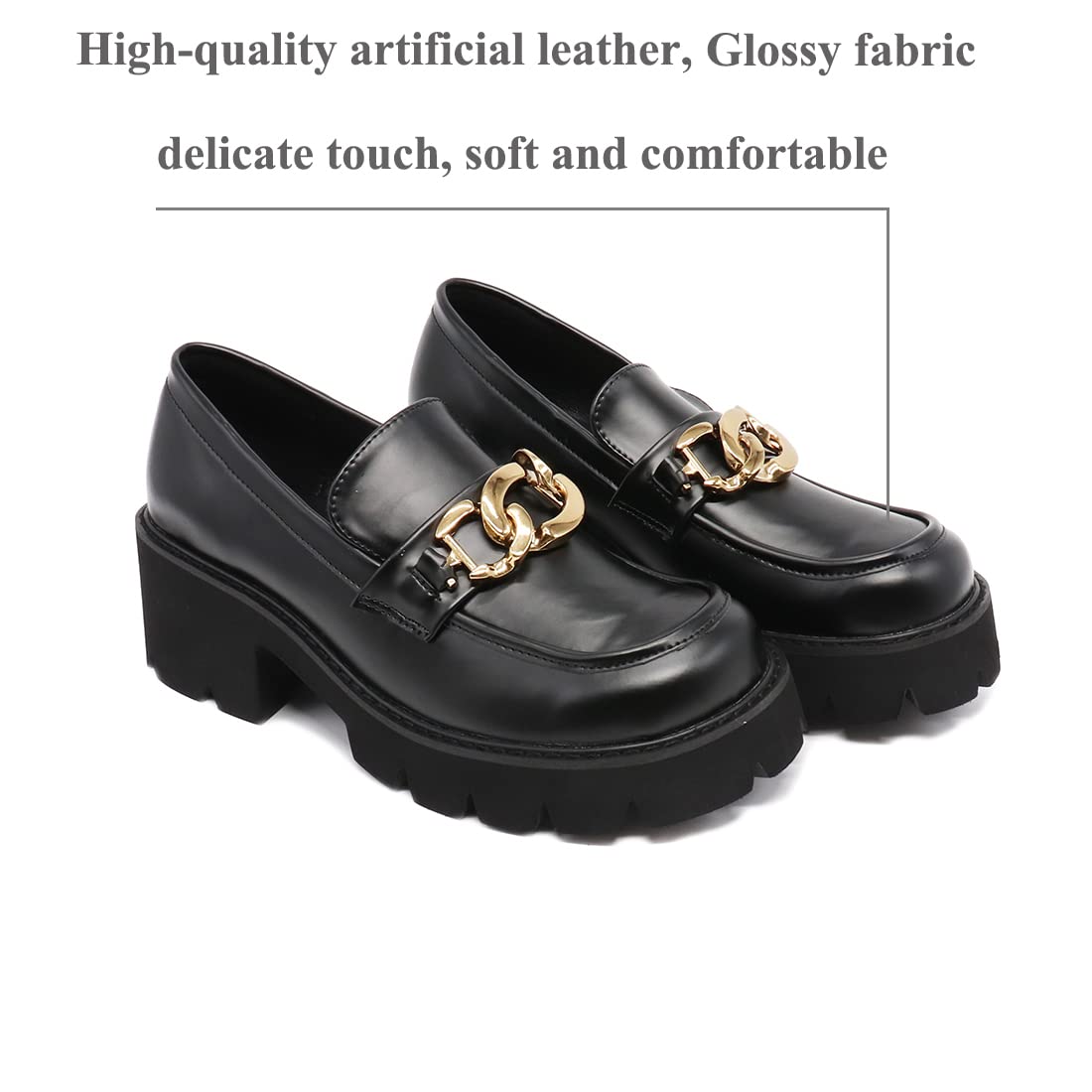 Women's Platform Oxford Loafers - Comfortable High Heel Dress Shoes for Office & Business Wear | Professional Work Shoes for Ladies, Perfect for Business Meetings, Office Outfits & Formal Occasions