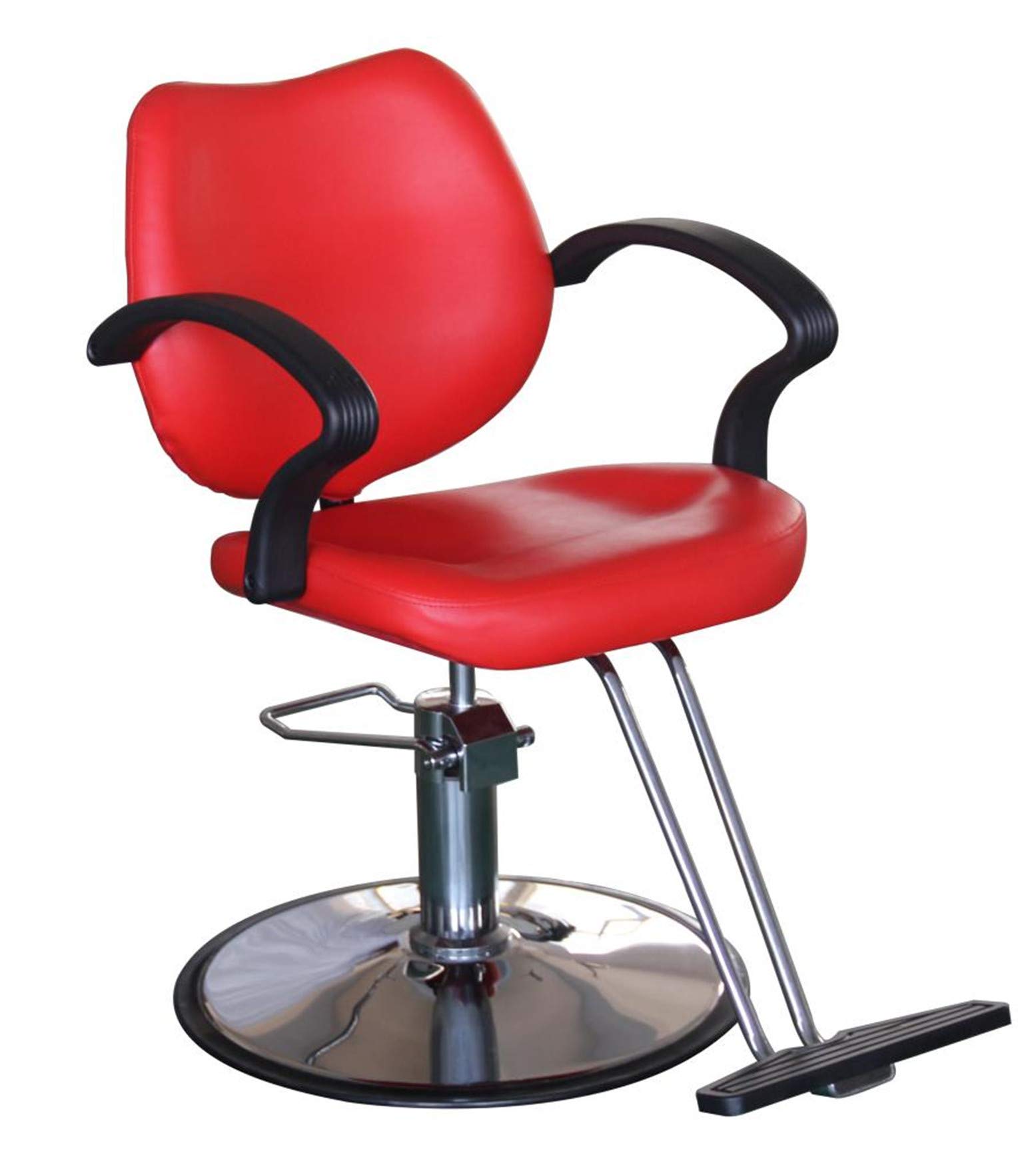 Professional 360° Swivel Rolling Barber Chair - Red Styling Cutting Salon Chair for Hairdressers & Stylists | Perfect for Hair Salons, Barber Shops & Home Spa Use