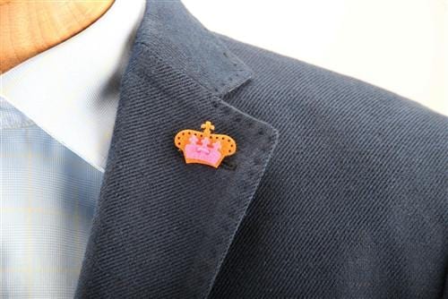 Premium Crown Lapel Pin - Elegant Orange & Pink Design for Men & Women | Perfect for Suits, Blazers, Formal Events & Gifts