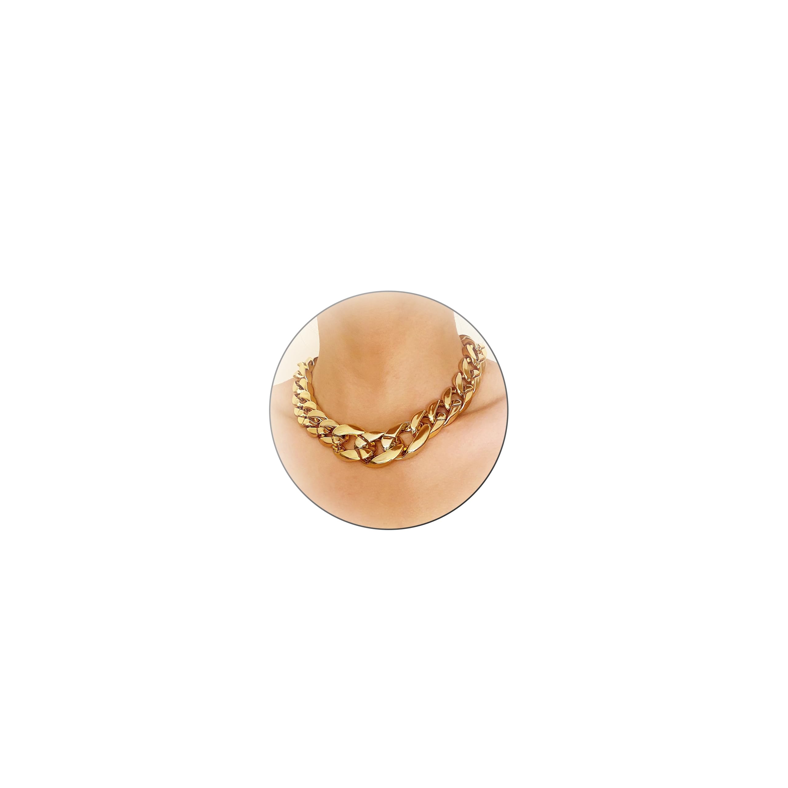 Chunky Gold Statement Necklace for Women - Layered Toggle Clasp Chain Jewelry - Perfect for Parties, Date Nights & Gifts