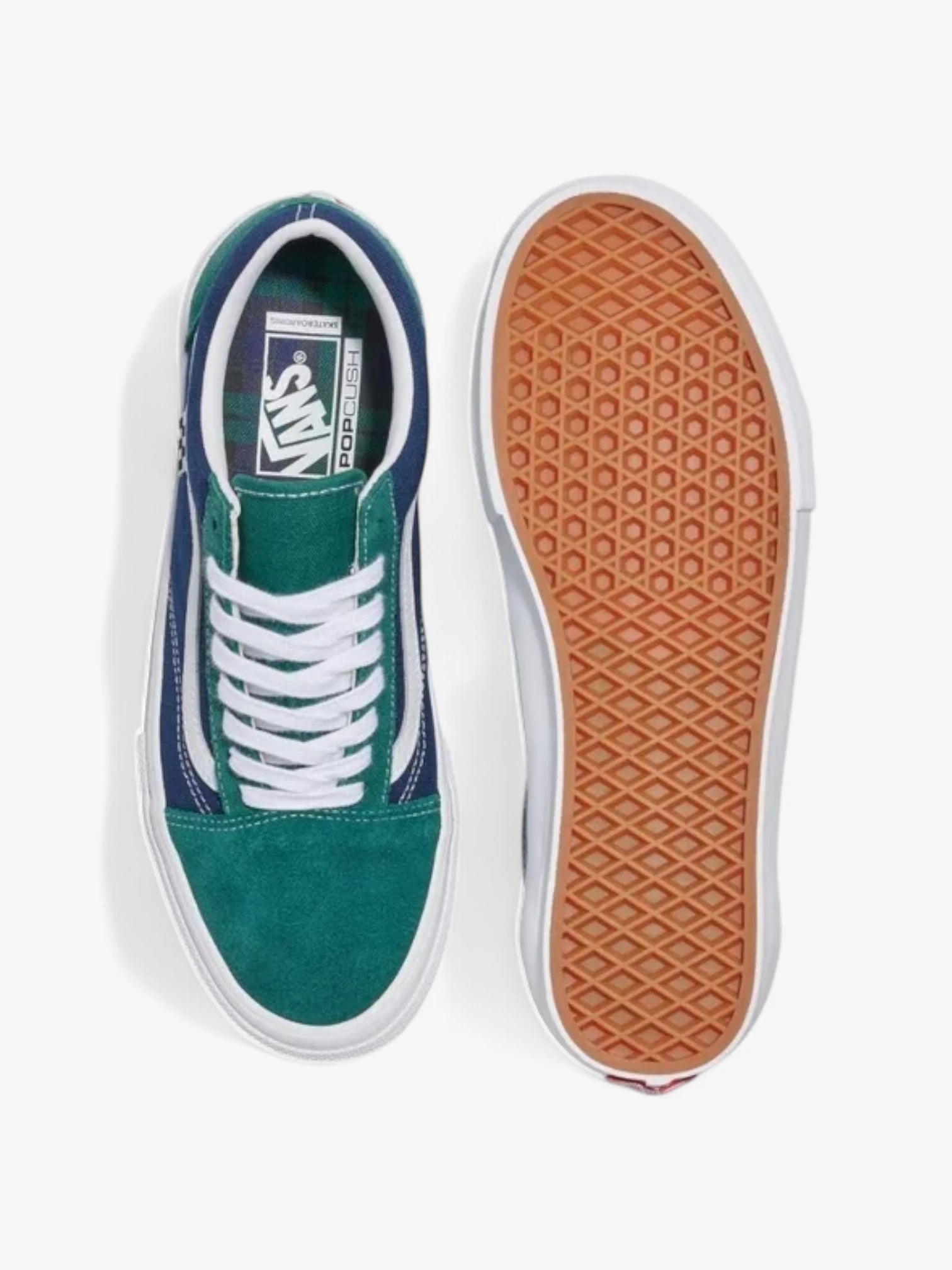 Vans Old Skool Skate Shoes for Men & Women - Classic Blue & Green Sneakers for Skateboarding, Casual Wear & Street Style Fashion