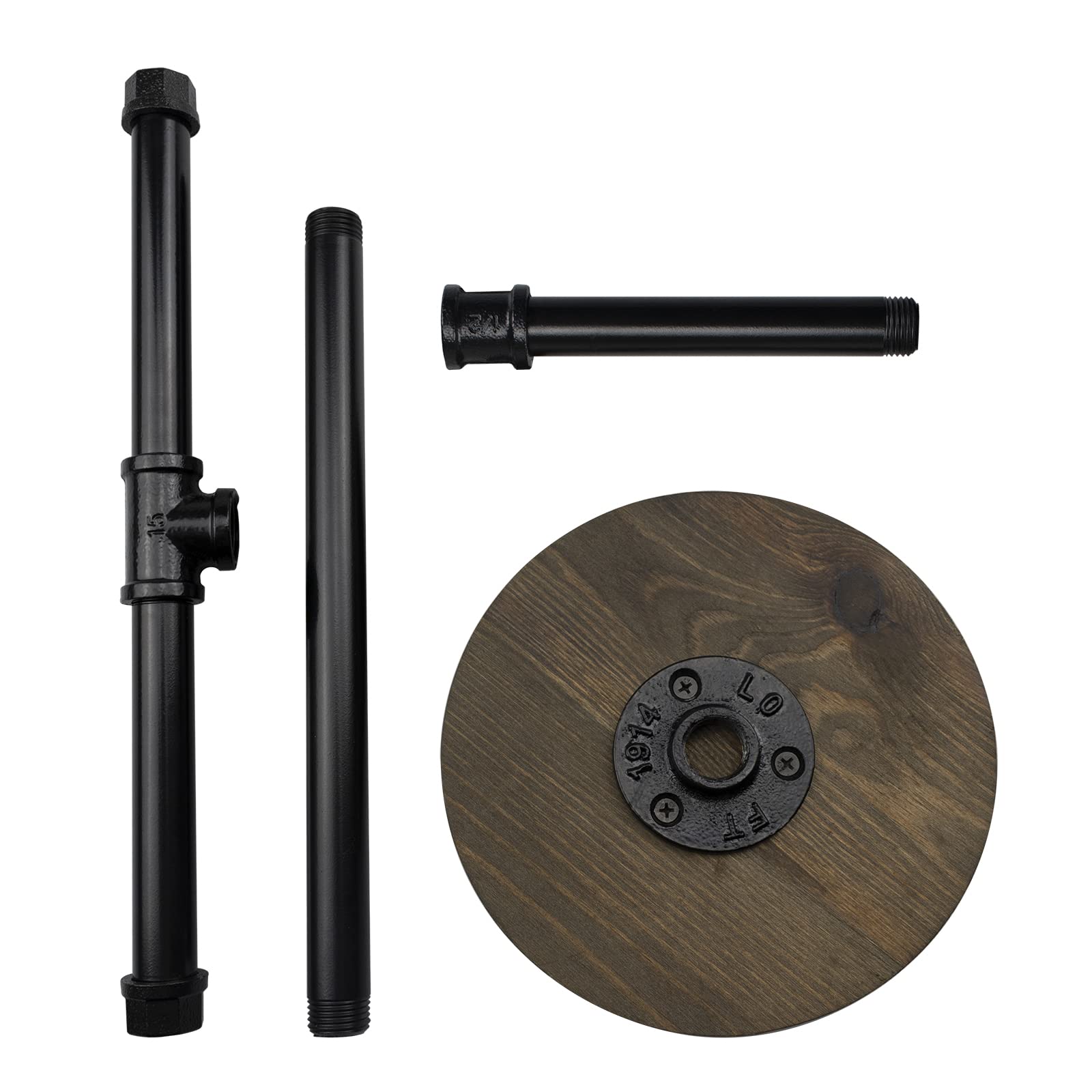 Industrial Pipe Towel Holder with Wood Base - Heavy Duty Free Standing Hand Towel Stand for Farmhouse Bathroom & Kitchen Countertop - Perfect for Rustic Decor & Small Space Organization
