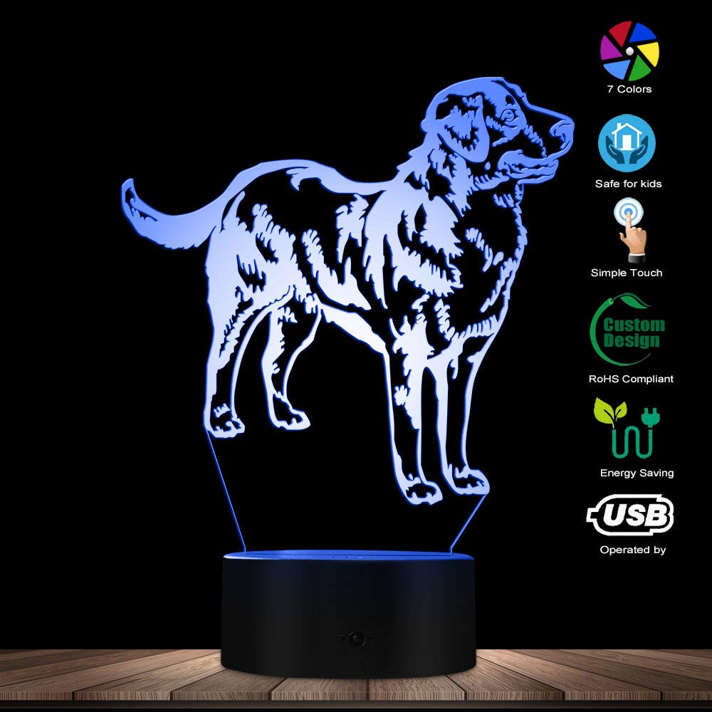 3D Swiss Bernese Mountain Dog LED Night Light - Modern Pet-Themed Home Decor for Bedroom, Nursery & Living Room - Cute Puppy Sleep Light for Kids & Dog Lovers