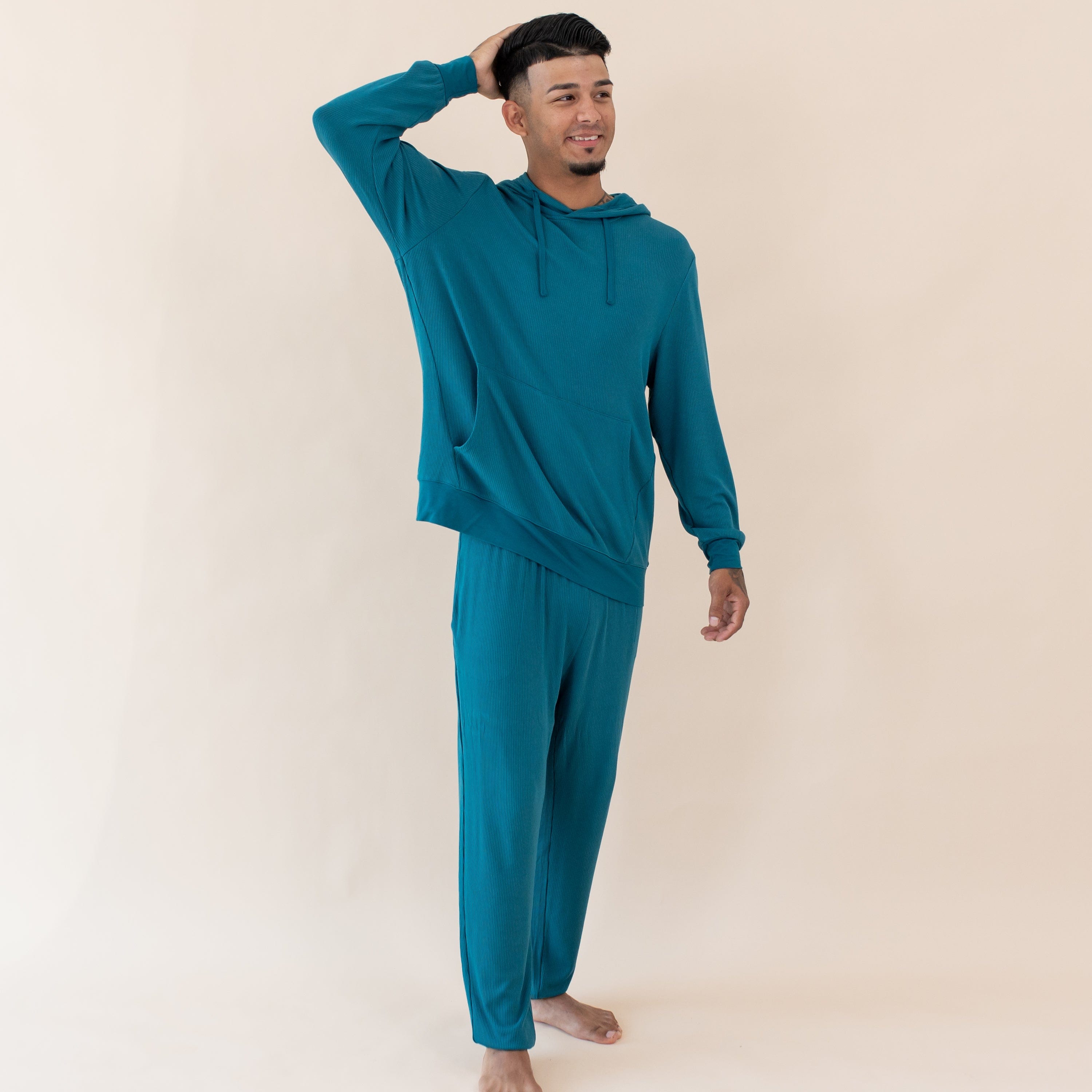 Men's Ribbed Jogger Pants - Comfortable Stretch Lounge Pants for Running, Workout & Casual Wear - Loch Color