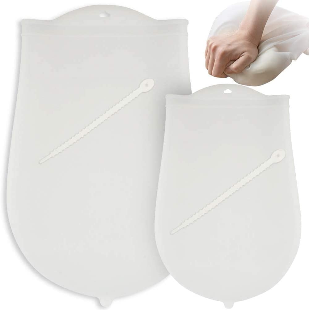 Voarge 2-Pack Silicone Dough Kneading Bags - Food Grade Reusable Dough Mixer for Bread, Pastry, Pizza & Tortilla - Flour Mixing & Storage Bag - Perfect for Baking, Cooking & Meal Prep