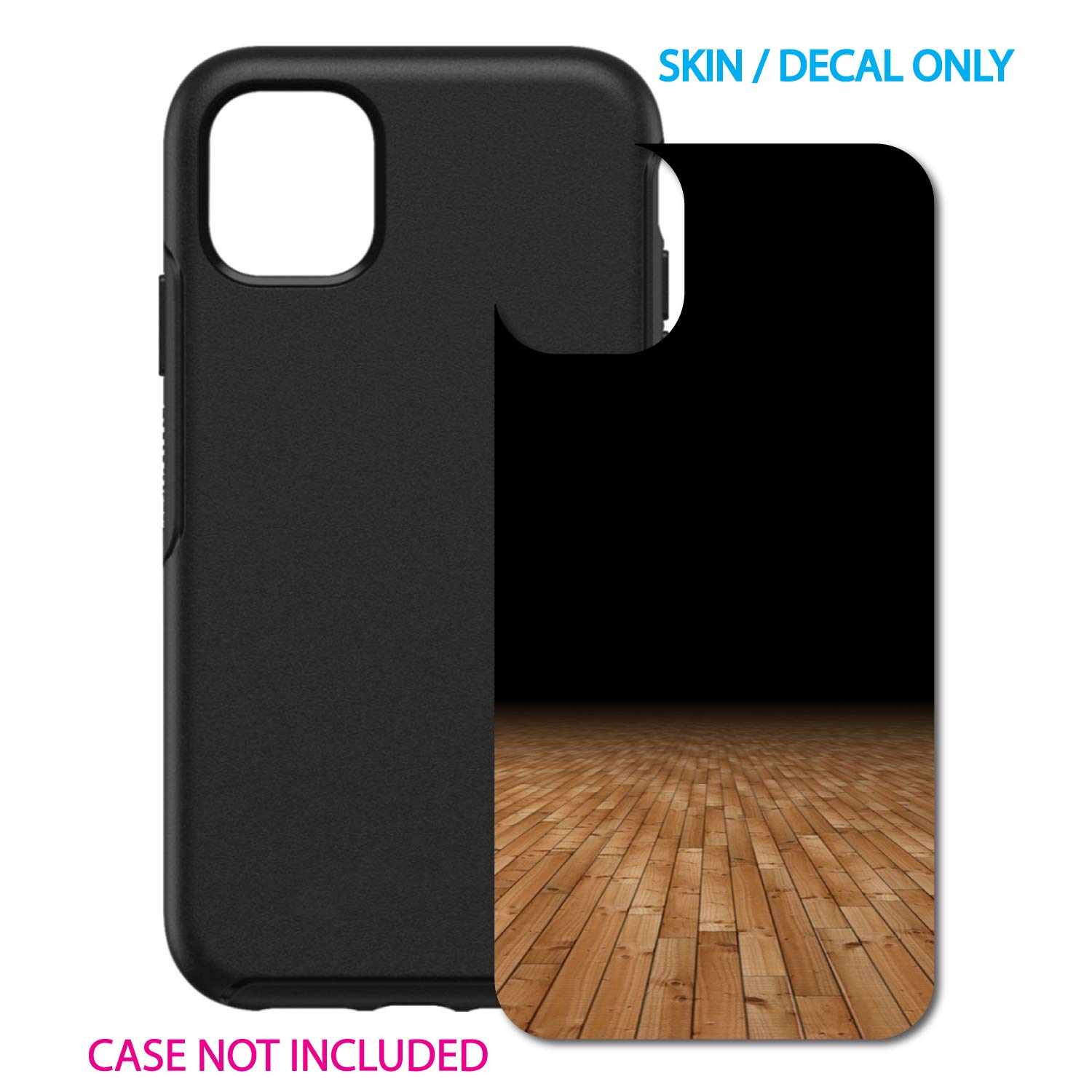 Custom iPhone 11 OtterBox Symmetry Skin - Basketball Court Design for Sports Fans