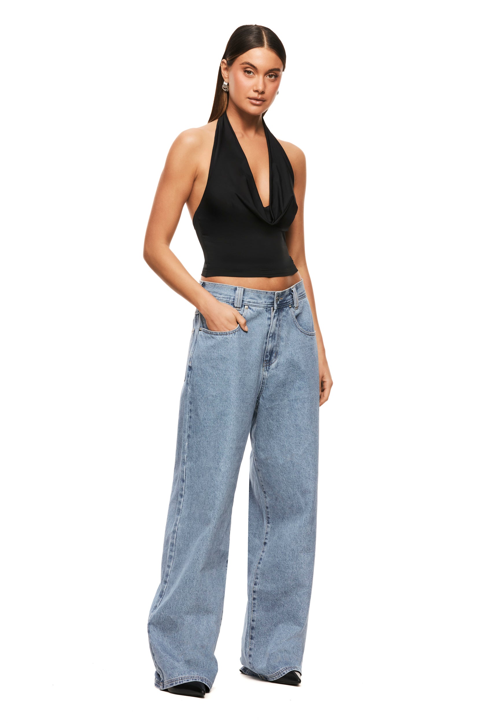 Abby Black Halter Top for Women - Sexy Sleeveless Crop Top for Summer, Beach, and Night Out