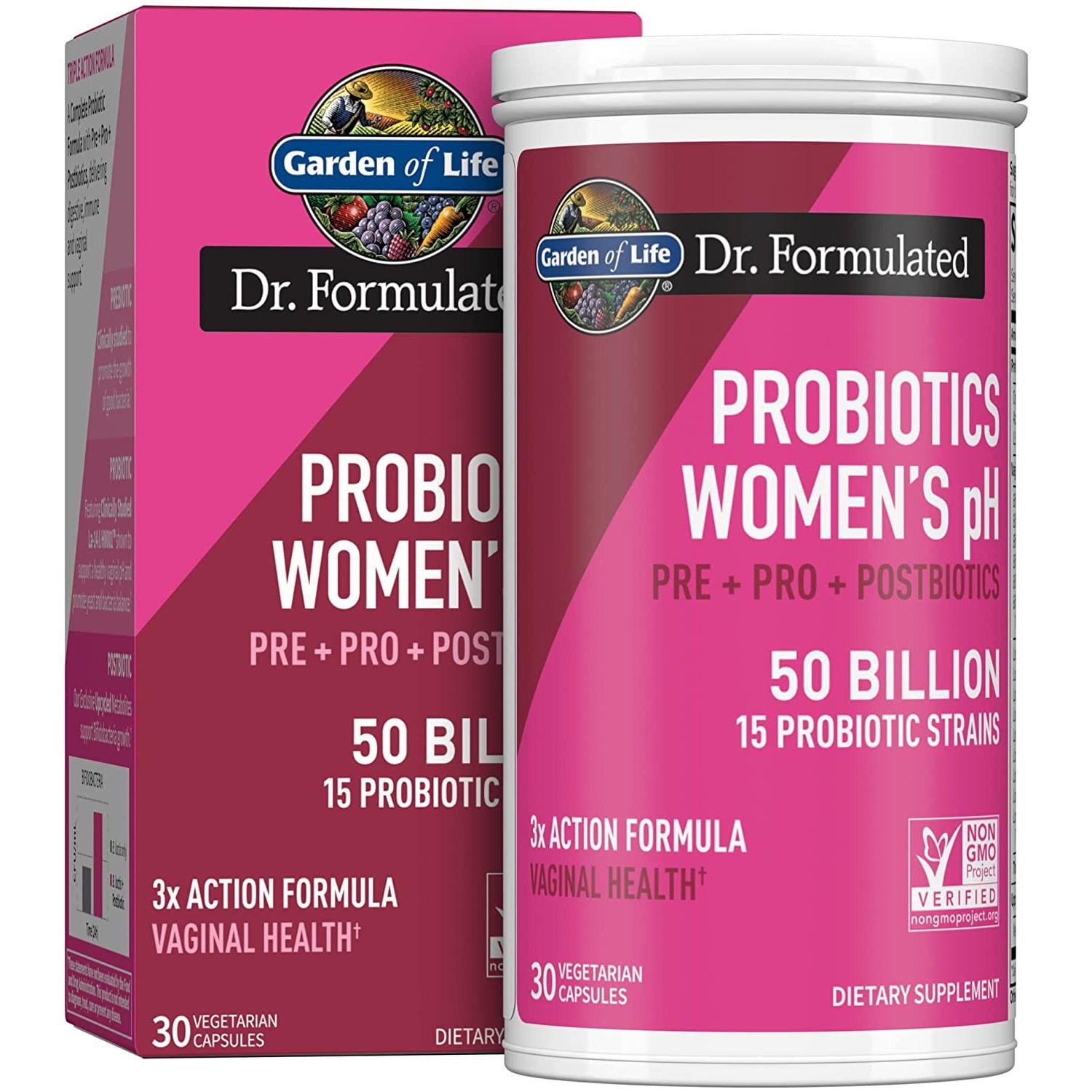 Garden of Life Dr. Formulated Probiotics for Women - 50 Billion CFU, Supports Vaginal & Digestive Health - Daily Probiotic Supplement for Women's Wellness & pH Balance