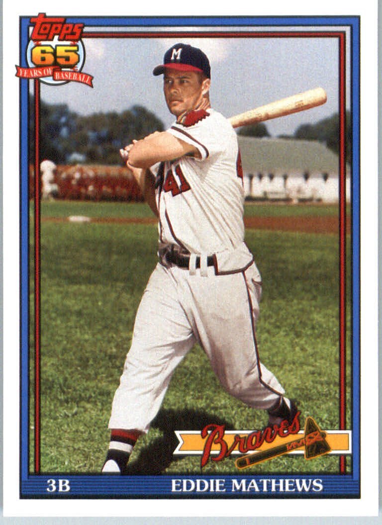 2016 Topps Archives #263 Eddie Mathews Milwaukee Braves Baseball Card - Vintage Sports Collectible for Display & Trading