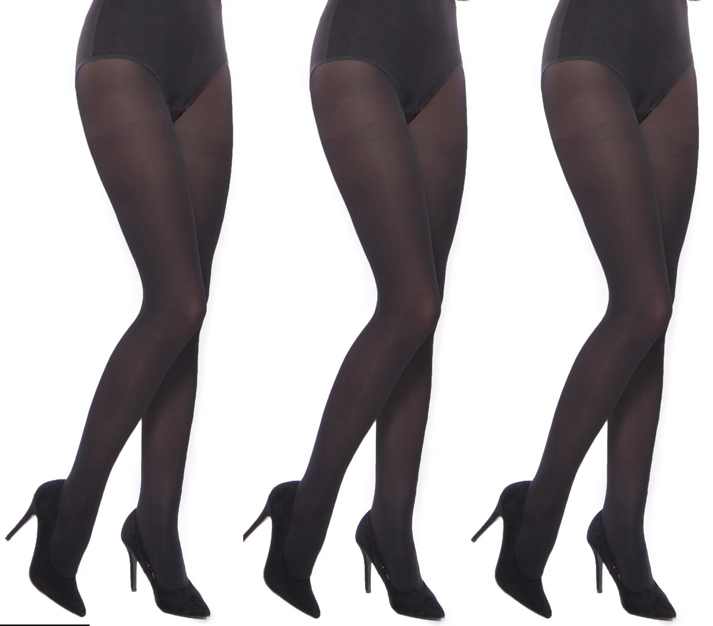 Aurellie Women's 60 Denier Opaque Tights - 3 Pack for Office, Work & Professional Wear - Comfortable & Durable Everyday Hosiery