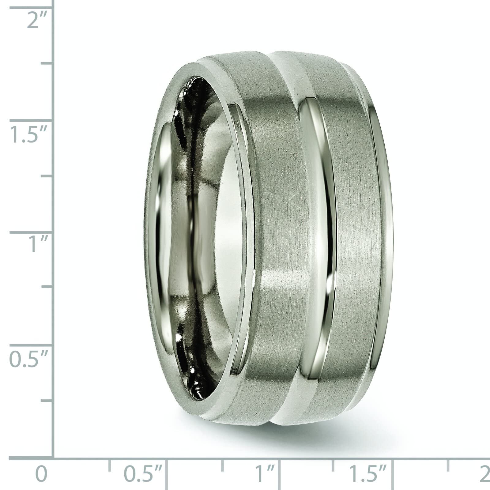 10mm Titanium Men's Wedding Band - Size 8.5 Grooved Design for Comfort & Style - Perfect for Everyday Wear & Special Occasions