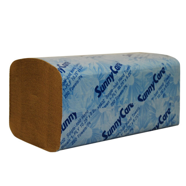 Eco-Friendly 1-Ply Natural Recycled Hand Towels - Single Fold (4000/Case) - Perfect for Restaurants, Gyms & Commercial Use