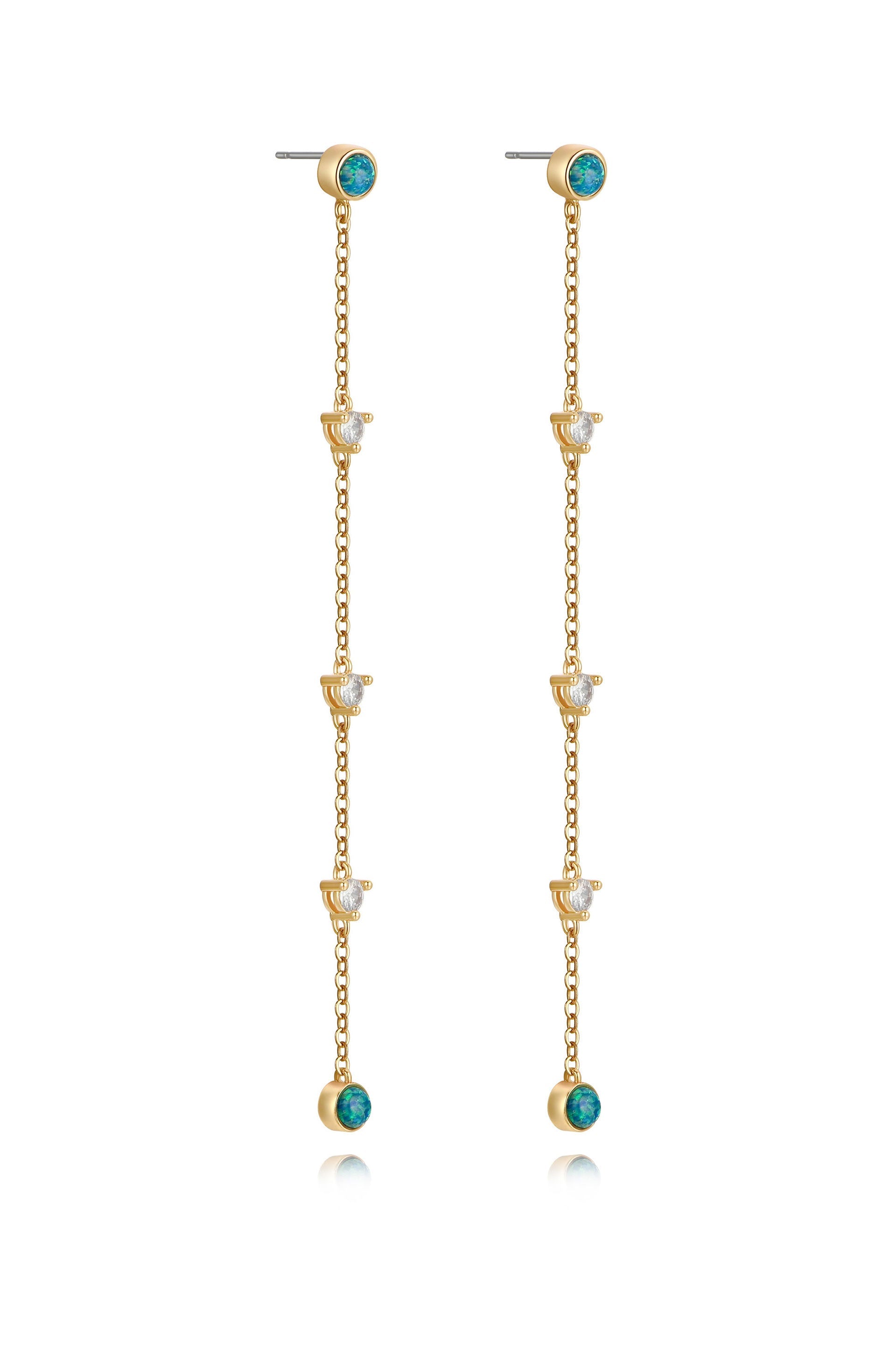 Elegant Green Kyocera Opal Drop Earrings for Women | Dainty Handmade Jewelry Gift | Perfect for Weddings, Parties & Special Occasions