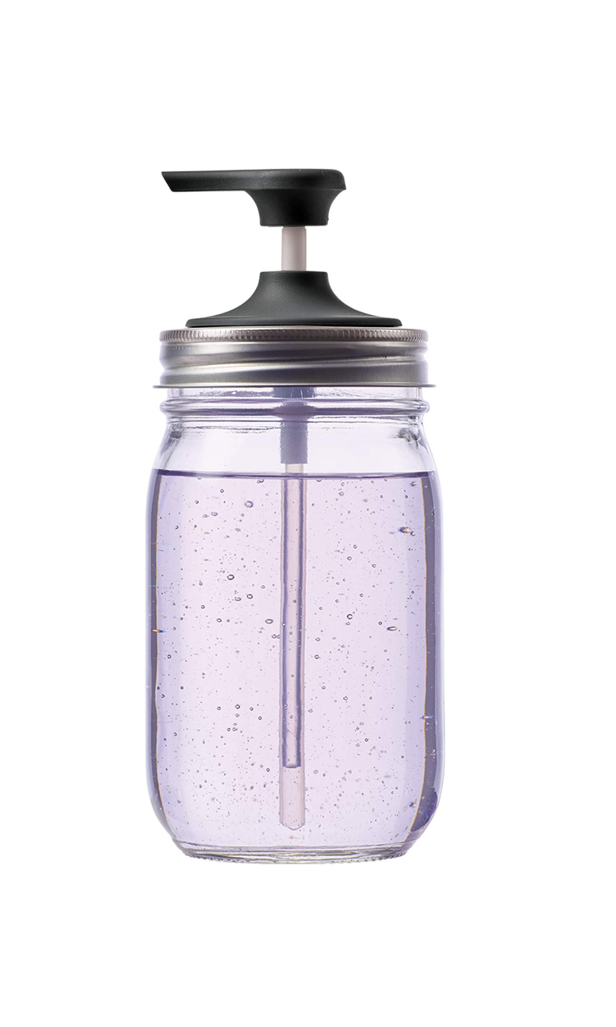 Jarware Soap Pump for Regular Mouth Mason Jars - 6 Inch Black Dispenser for Kitchen, Bathroom & Laundry Room | Perfect for Liquid Soap, Lotion & Dishwashing Detergent