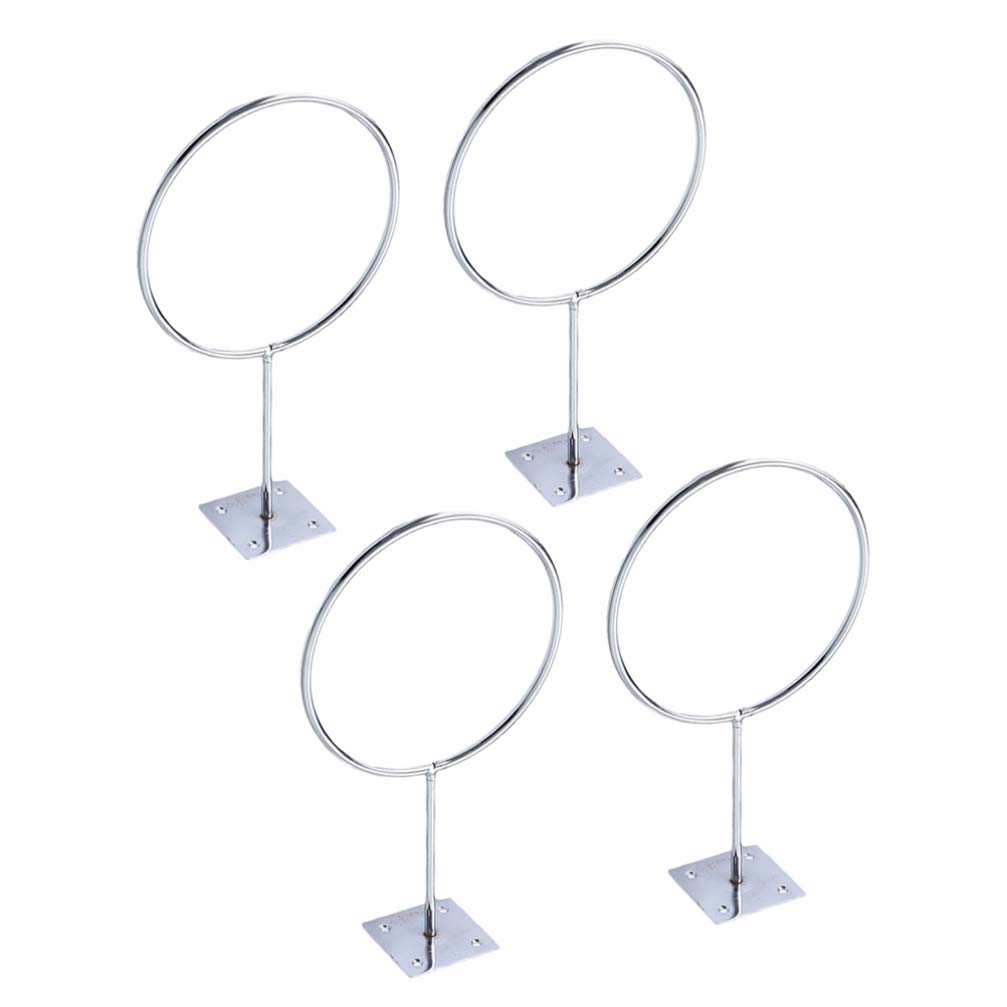 Veemoon 4-Piece Circular Wall Mounted Sports Ball Storage Shelf - Basketball Display Stand, Football Wall Mount, Volleyball & Exercise Ball Rack - Universal Fitness Equipment for Home Gym, Garage, or Kids Room Organization