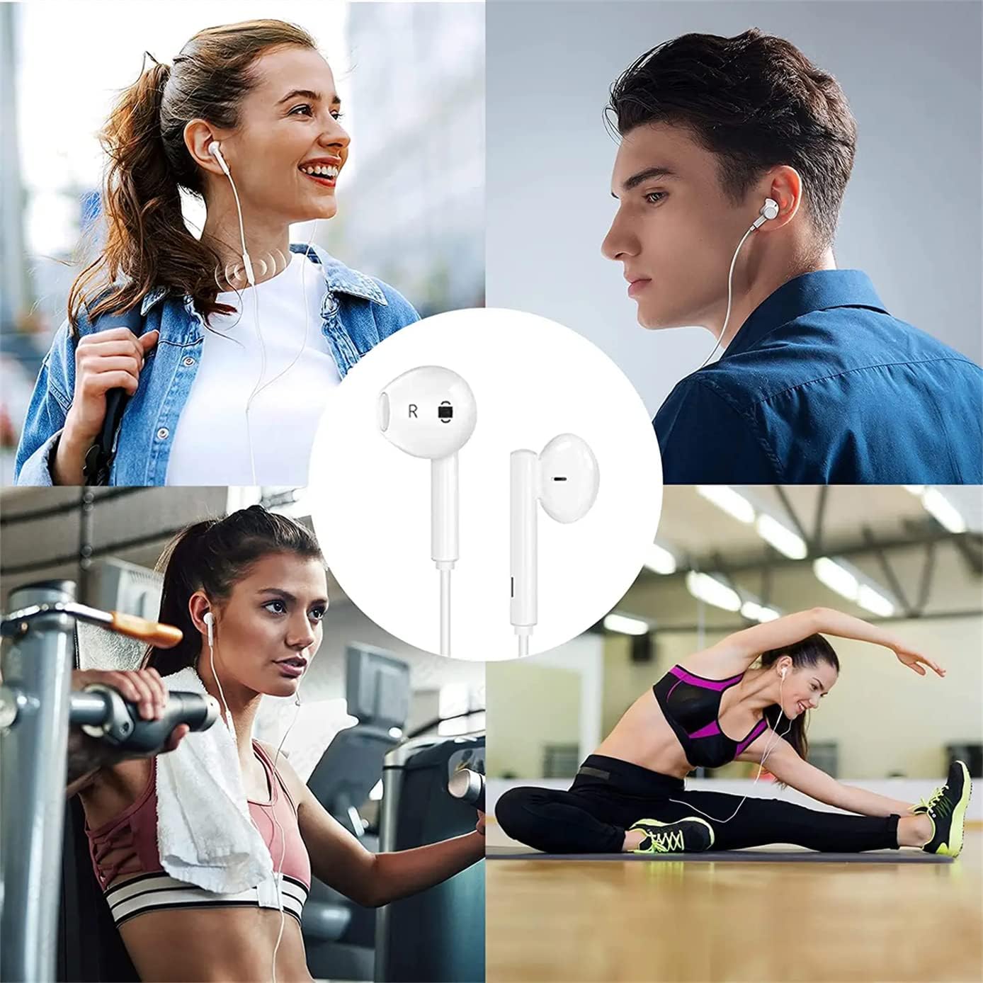 2 Pack MFi Certified Wired Earbuds for iPhone - 3.5mm Headphones with Mic & Volume Control - Compatible with iPhone, iPad, iPod, Computer, MP3/4 & Android Devices - Perfect for Workouts, Commuting & Gaming
