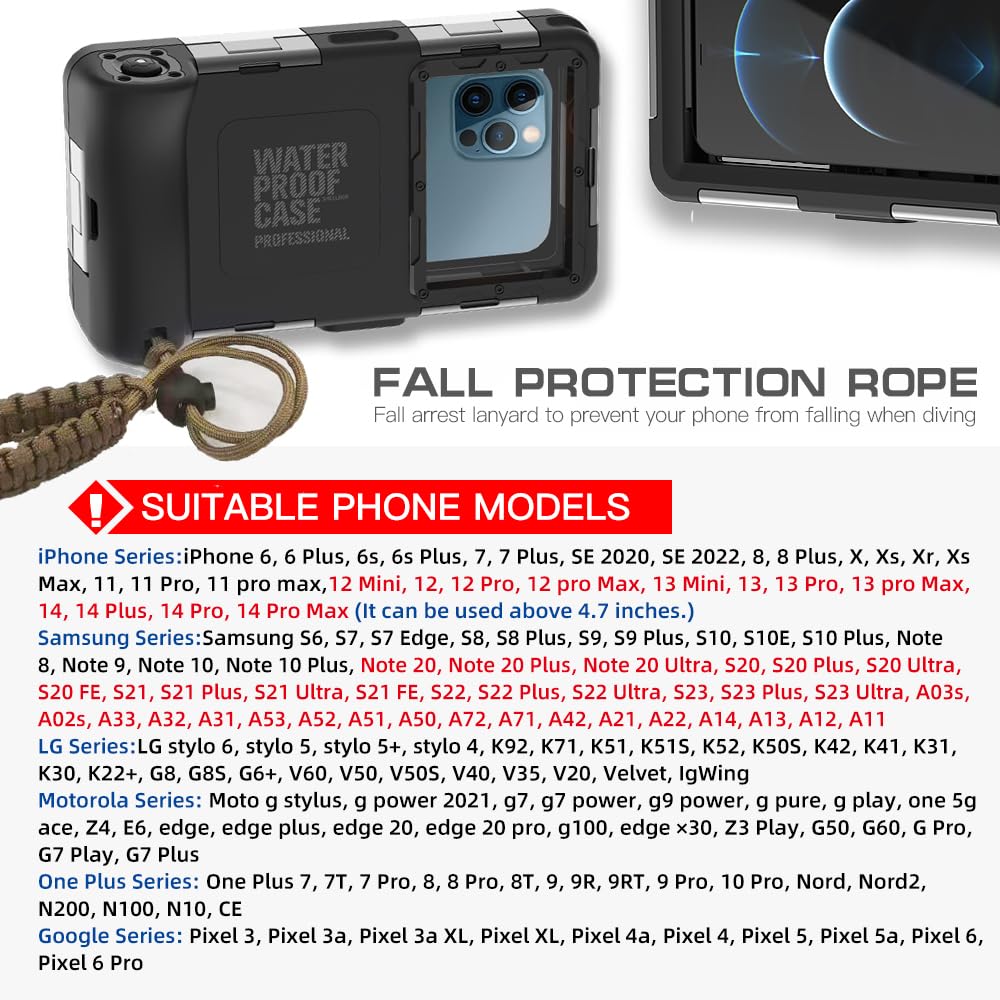 Nisso Waterproof Underwater Phone Case for iPhone 16/15/14/13/12/11 Pro Max Mini XR/X/XS & Samsung Galaxy S24/S23/S22/S21 Ultra Plus - 50ft/15m Deep Snorkeling & Diving Protection with Photo/Video Capability (Teal) - Perfect for Beach Vacations, Pool Parties & Underwater Adventures