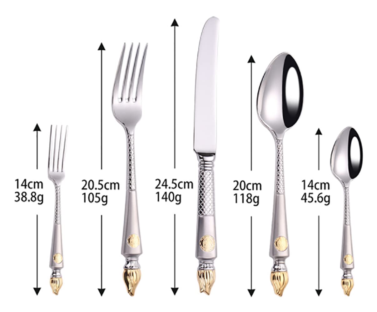 40-Piece Stainless Steel Flatware Set for 8 People - Elegant Kitchen Cutlery with Dishwasher Safe Design - Perfect for Dinner Parties, Restaurants, and Everyday Dining