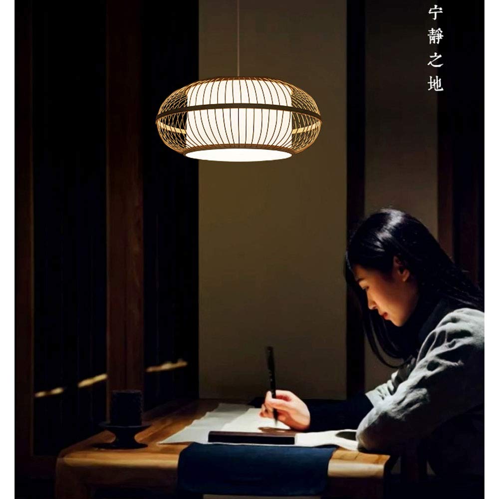 Modern Minimalist Round Chandelier - Japanese Inspired Hanging Pendant Light with E27 Socket (1 Lamp) - Perfect for Hallway, Corridor & Living Room Lighting Decor