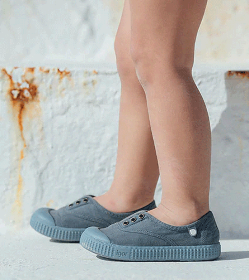 Igor Canvas Shoes for Men & Women - Dusty Blue Casual Sneakers with Comfortable Blue Sole | Perfect for Walking, Running & Everyday Wear