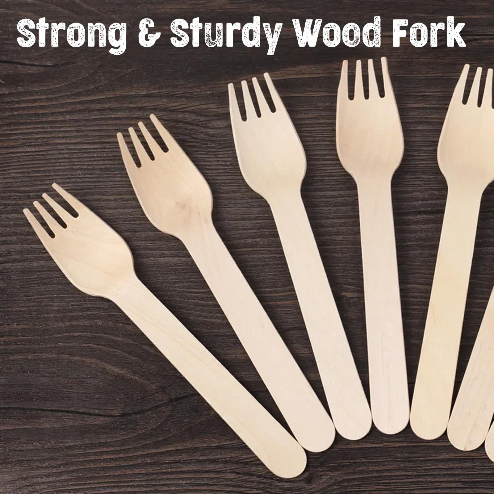 Eco-Friendly Disposable Wooden Forks - 250ct Biodegradable Plain Utensils for Parties, Picnics & Catering | Perfect Stix Green Fork 158-250ct