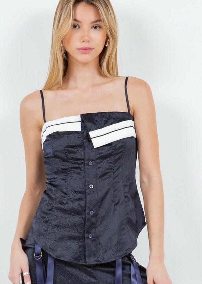 Satin Crinkle Tank Top for Women - Soft & Comfortable Sleeveless Blouse - Perfect for Summer, Beach, and Casual Outfits