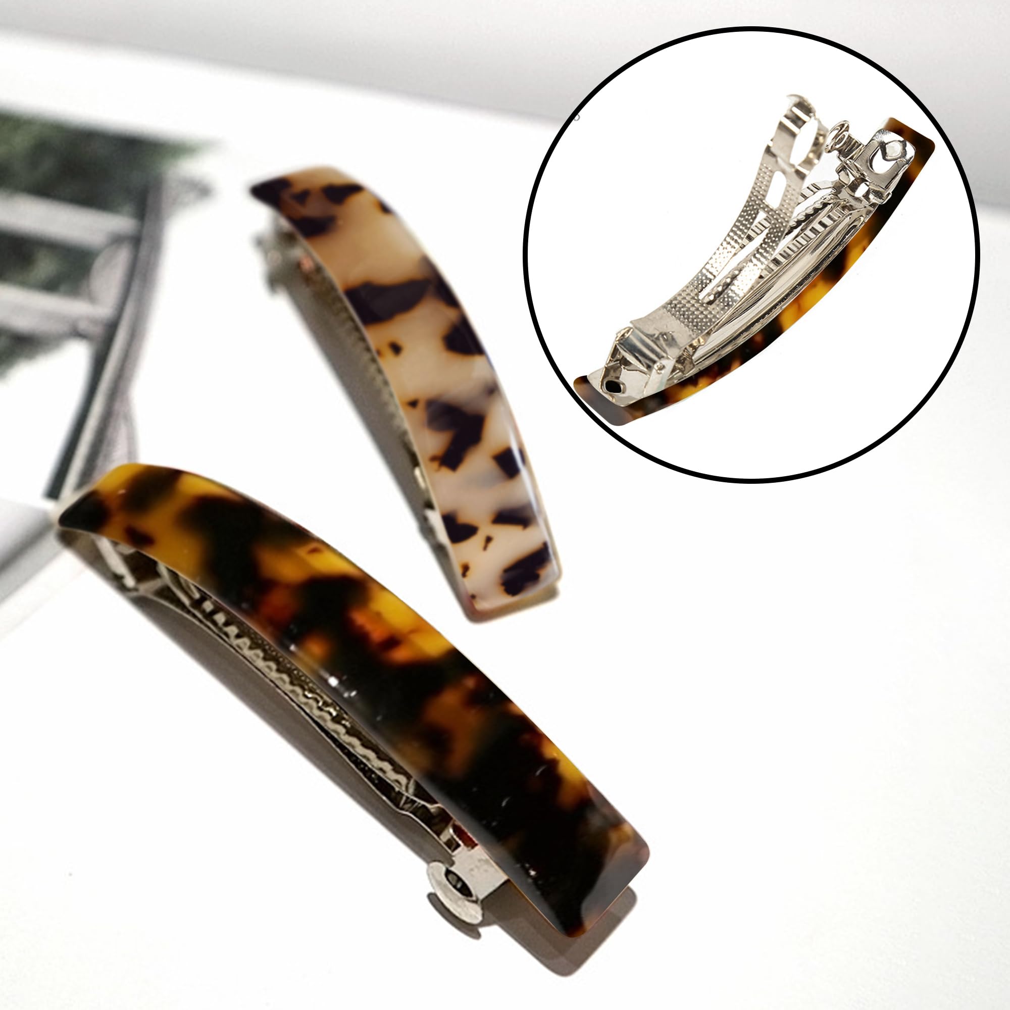 2 Pcs French Design Hair Barrettes for Women - Large Hair Clips for Thick Hair, Elegant Adult Hair Accessories | Perfect for Weddings, Parties & Everyday Styling