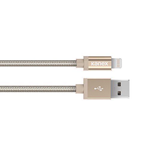 Premium Apple Certified Lightning to USB Cable - 6ft (1.8m) DuraBraid Fiber - Fast Charging & Data Sync - Gold - Perfect for iPhone, iPad, Car & Home Charging