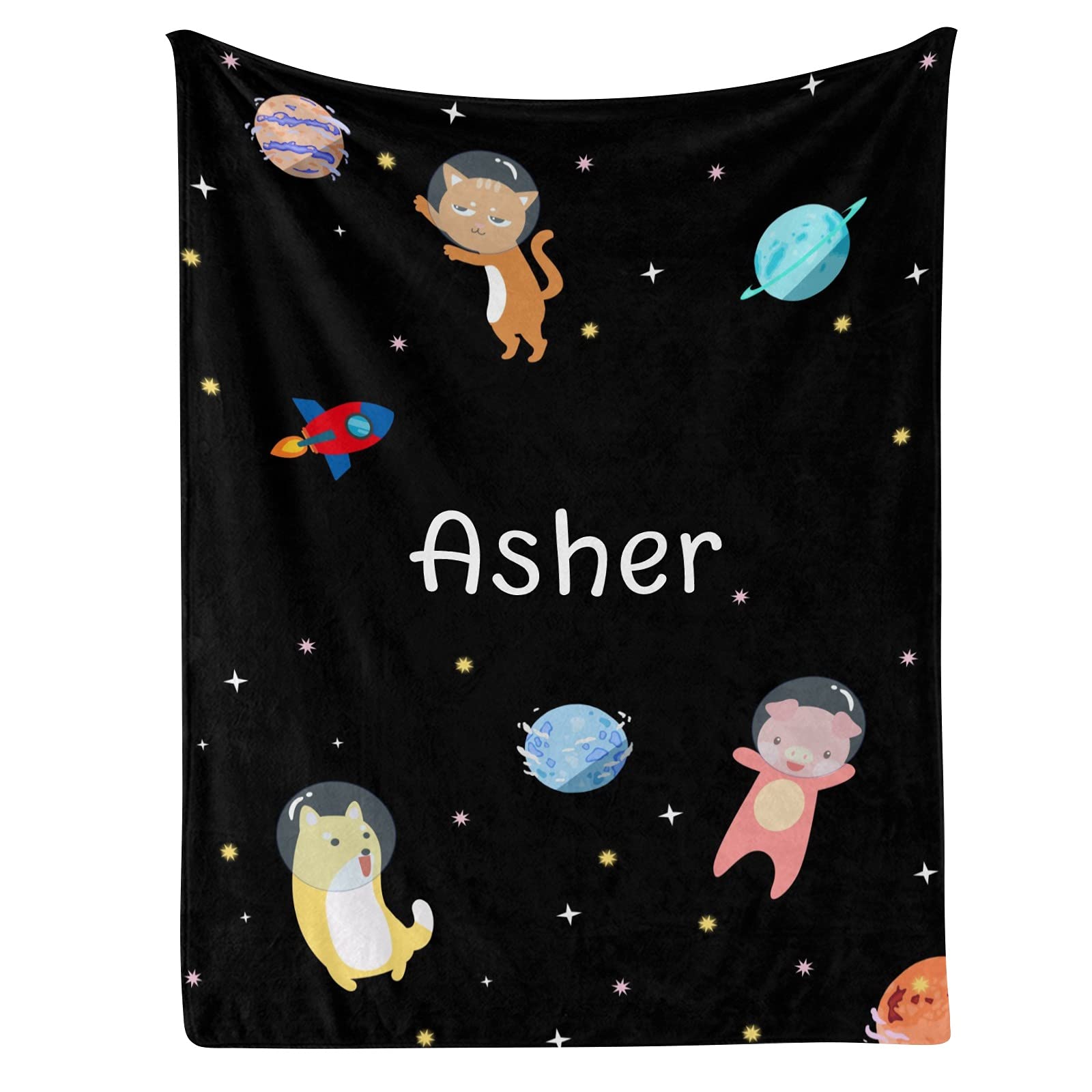 Personalized Baby Blankets for Newborns - Custom Name Swaddle Blanket Gift Set for Girls & Boys (30x40 Inches) - Perfect for Nursery, Christening & Baby Showers