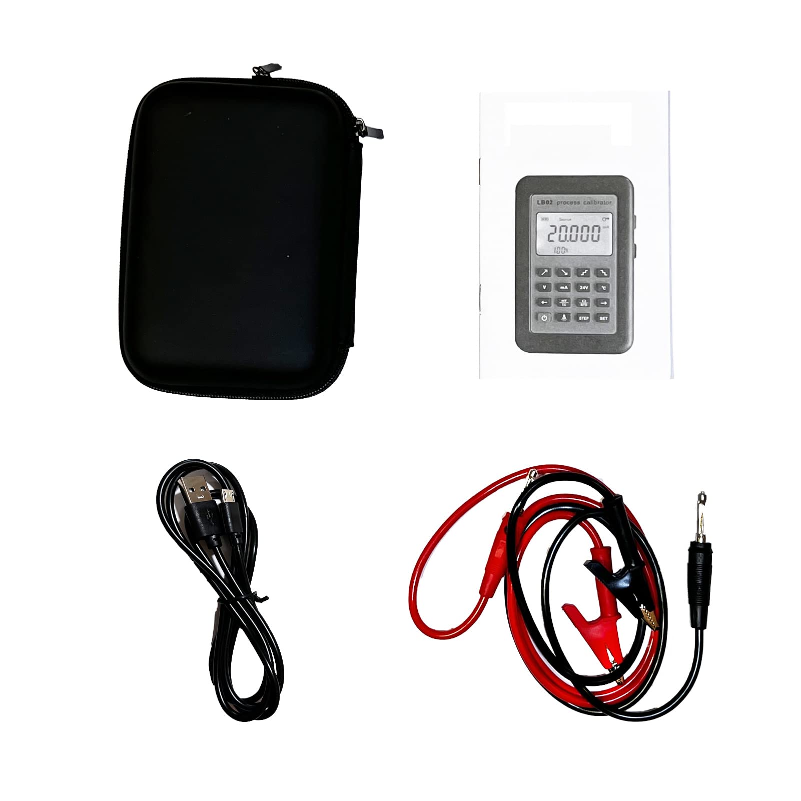 LB02A Process Calibrator - Frequency, Temperature, Resistance, mV, mA, RTD, PT100, Thermocouple, 0-10V, 4-20mA - Ideal for Industrial Calibration, HVAC Testing, and Electrical Maintenance