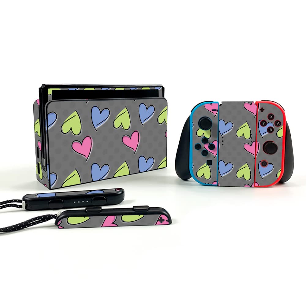 MightySkins Vinyl Decal Wrap Cover for Nintendo Switch OLED - Girly Design | Protective & Durable Skin | Easy to Apply & Remove | Made in USA | Perfect for Gaming, Travel & Personalization