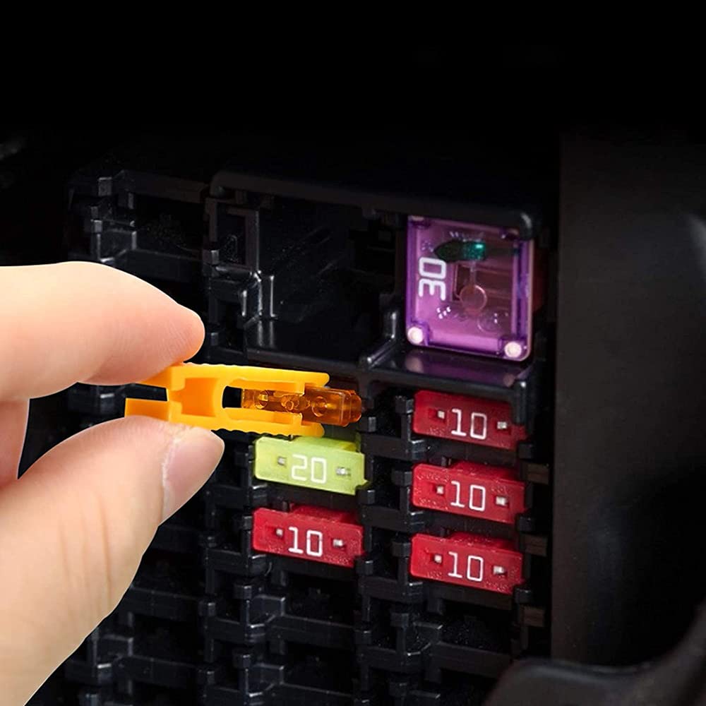 Fielect 50Pcs Car Blade Fuses Assortment Kit - 10A Automotive Fuses for Car, SUV, RV, Truck & Boat - Replacement Fuses for Electrical Systems - Perfect for Road Trips & Emergency Repairs