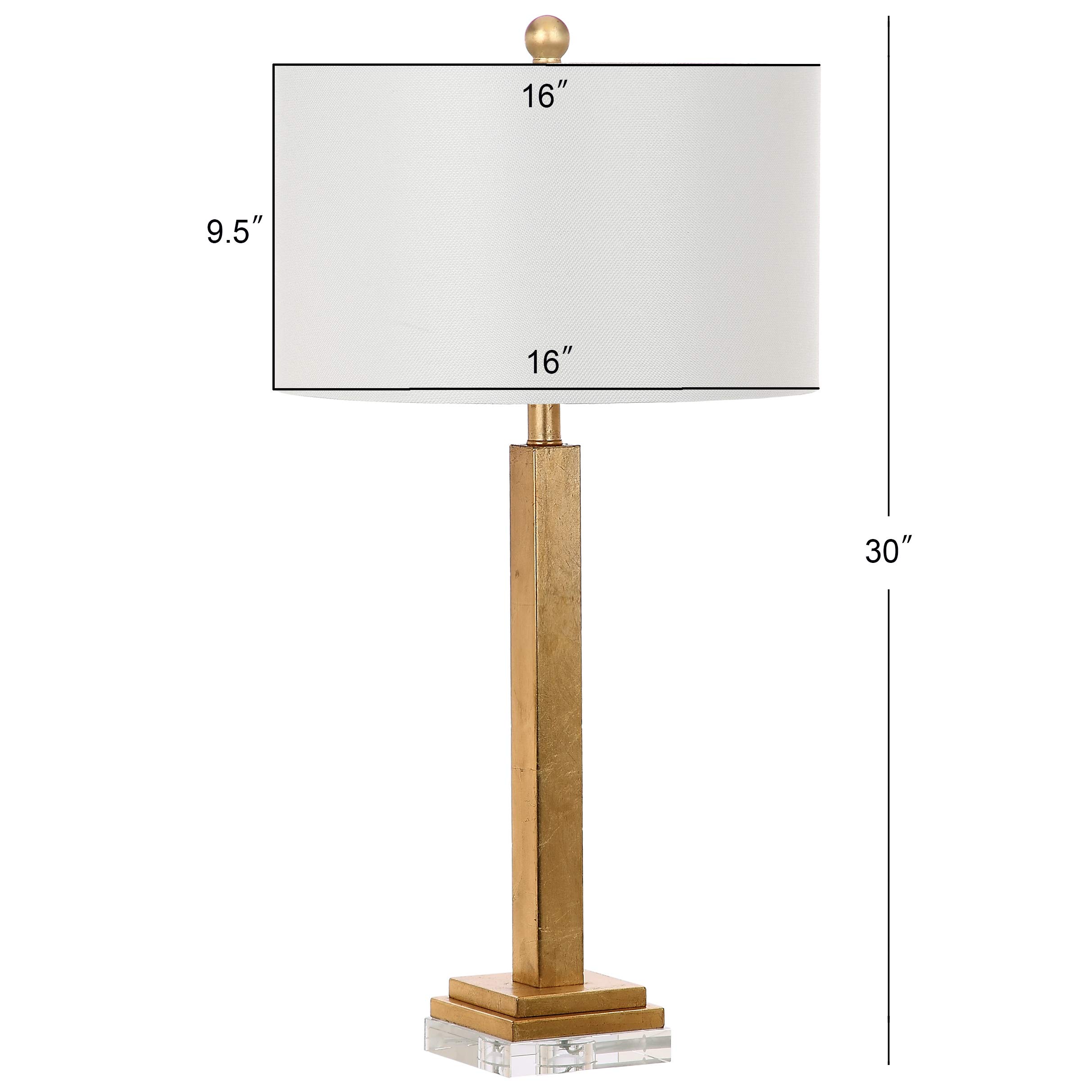 SAFAVIEH Perri Farmhouse 30-inch Table Lamp Set of 2 - Gold & Crystal Base LED Desk Lamp for Bedroom, Living Room, Home Office & Nightstand (Bulbs Included) | Elegant Lighting for Cozy Home Decor & Workspace Ambience