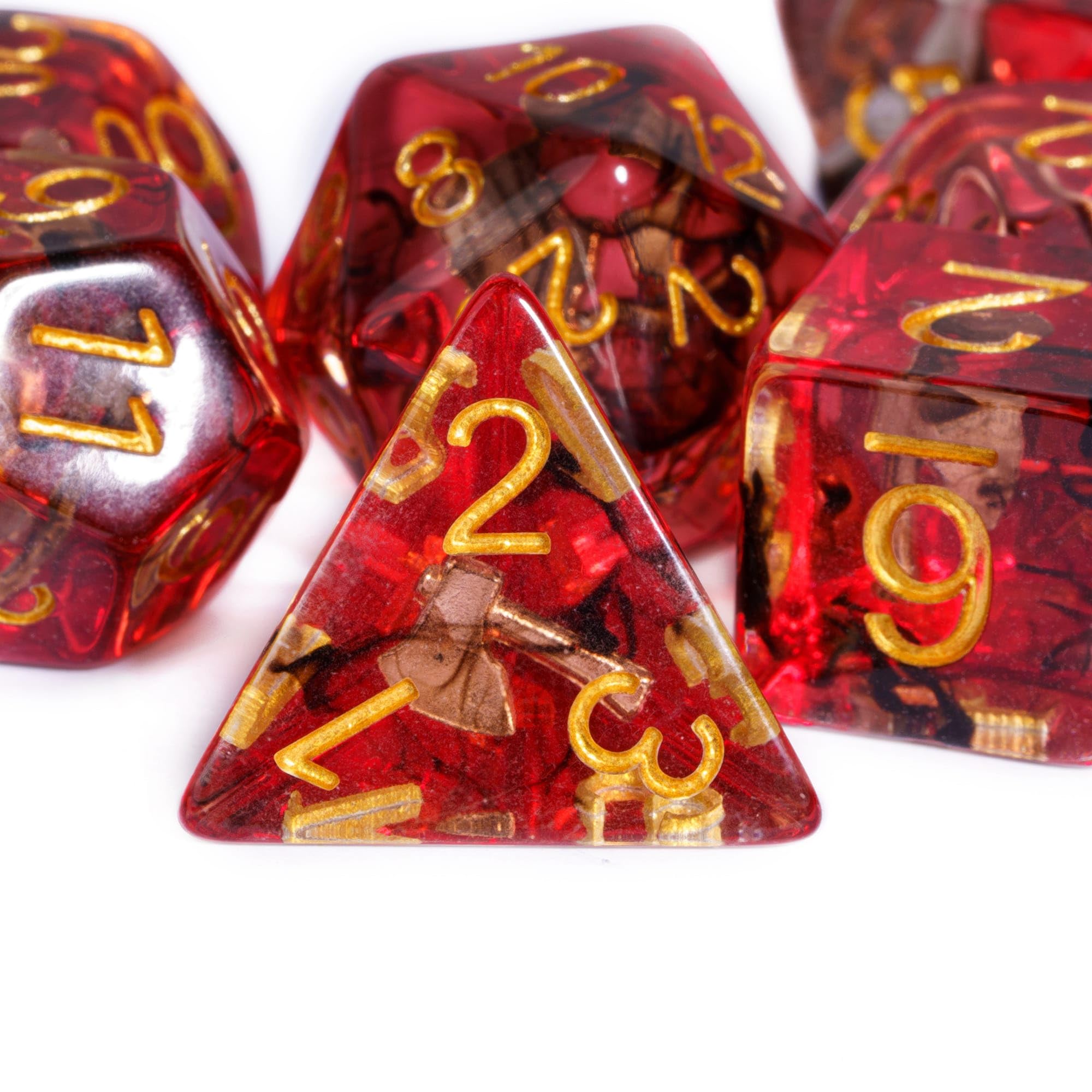 UDIXI 7PCS Polyhedral Dice Set for DND & RPG Games - 7-Die Dungeons and Dragons Dice with Axe Design, Perfect for Tabletop Gaming, MTG, D&D (Barbarian Style) - Ideal for Role-Playing Adventures & Board Game Nights