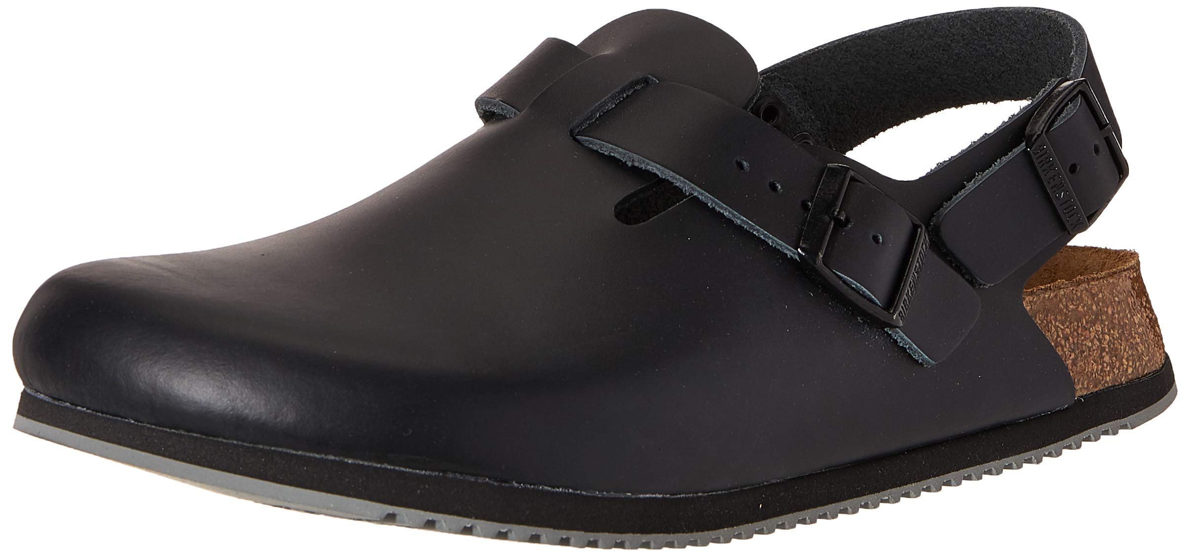 Birkenstock Tokyo Leather Clogs with Super Sole - Black Comfortable Unisex Slip-On Shoes for Men & Women | Perfect for Casual Wear, Work, Home Use & Outdoor Activities